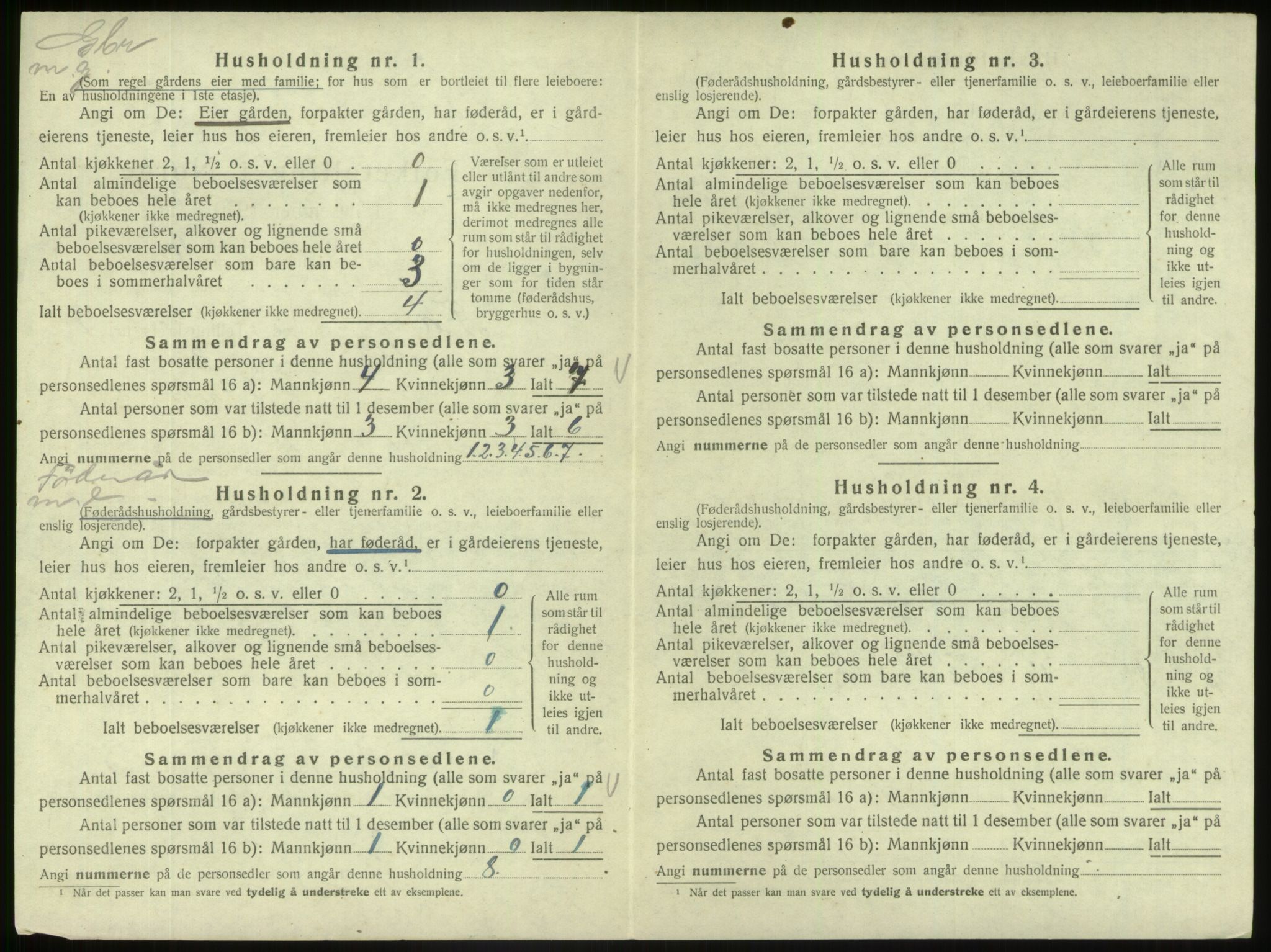 SAB, 1920 census for Fjaler, 1920, p. 589