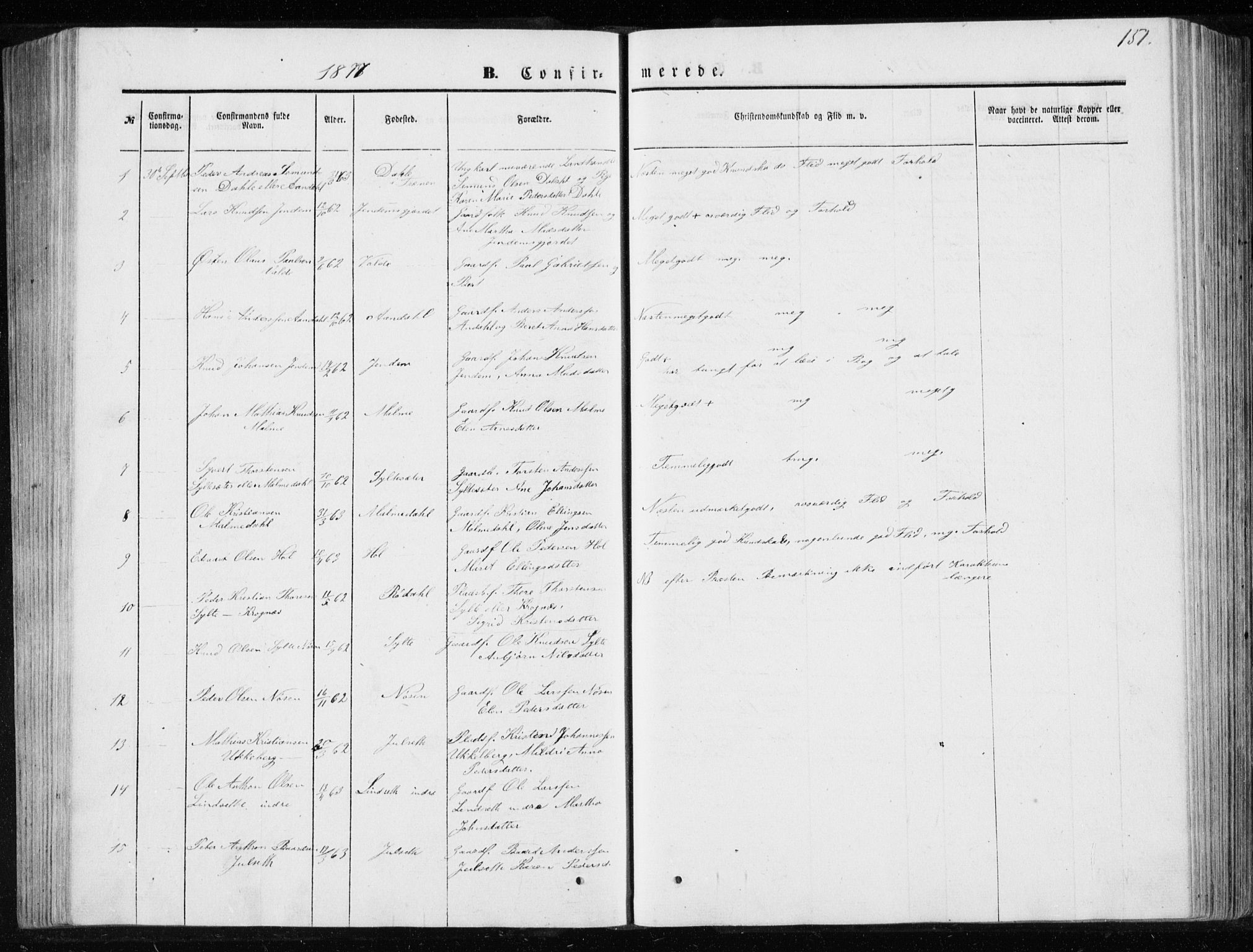 Ministerialprotokoller, klokkerbøker og fødselsregistre - Møre og Romsdal, SAT/A-1454/565/L0754: Parish register (copy) no. 565C03, 1870-1896, p. 151