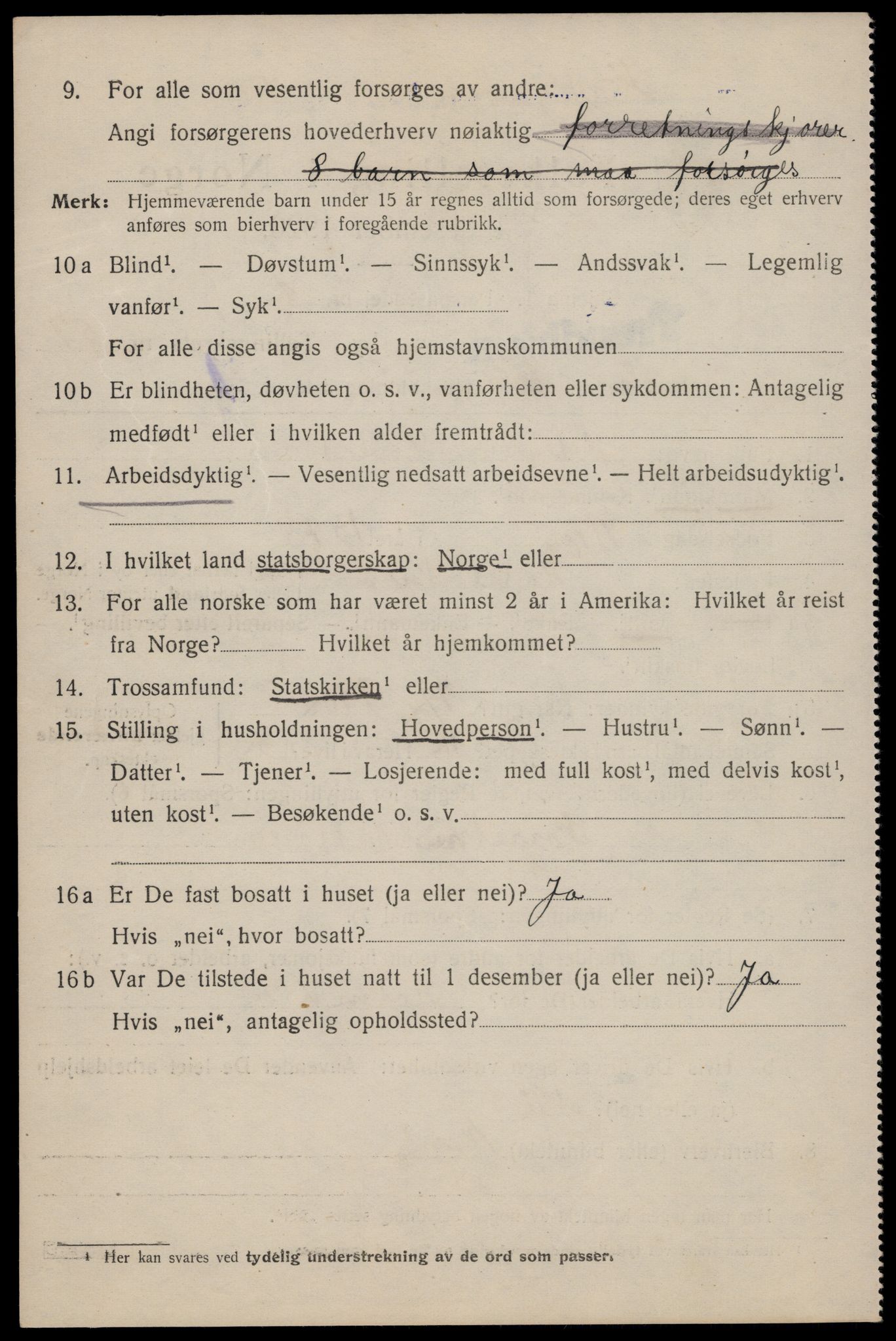 SAT, 1920 census for Trondheim, 1920, p. 116639