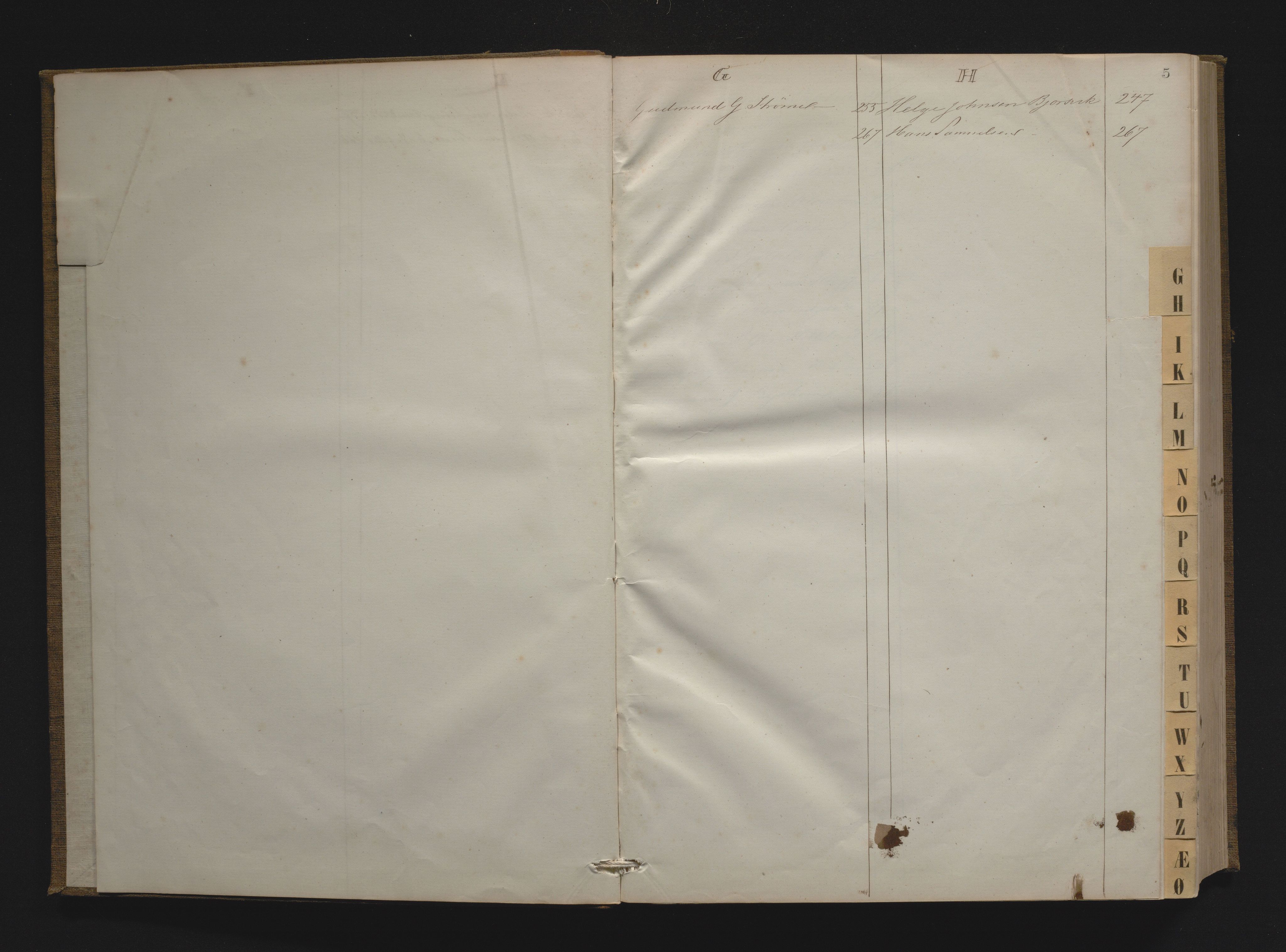 Hosanger kommune. Fattigstyre, IKAH/1253a-311/F/Fa/L0001: Manntalsprotokoll over understøtta i Hosanger og Seim sokn, avdeling I, II og III, 1859-1895