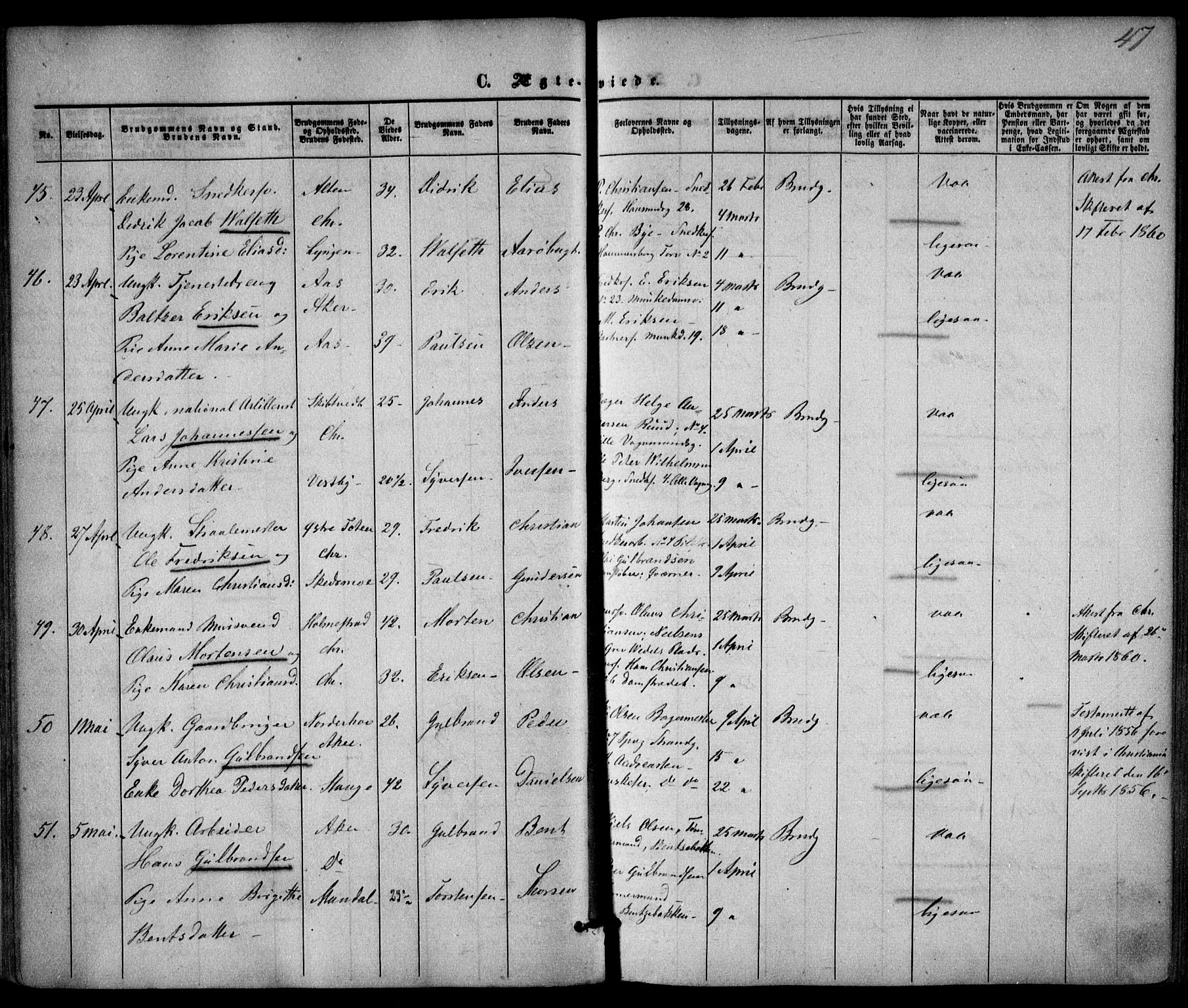 Trefoldighet prestekontor Kirkebøker, AV/SAO-A-10882/F/Fc/L0001: Parish register (official) no. III 1, 1858-1874, p. 47