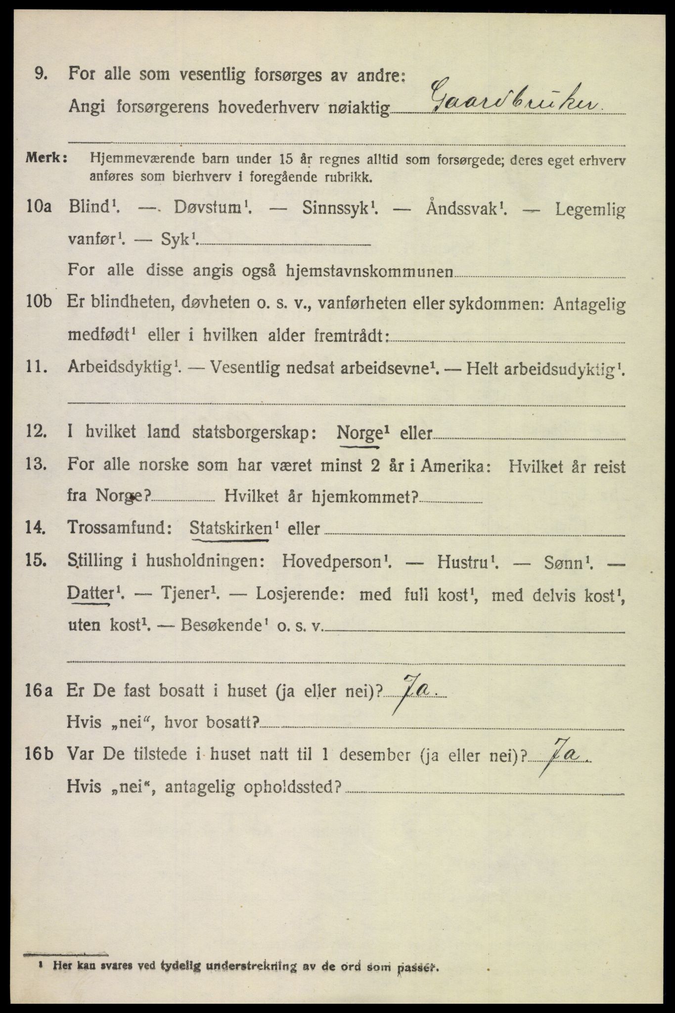 SAH, 1920 census for Kolbu, 1920, p. 3129