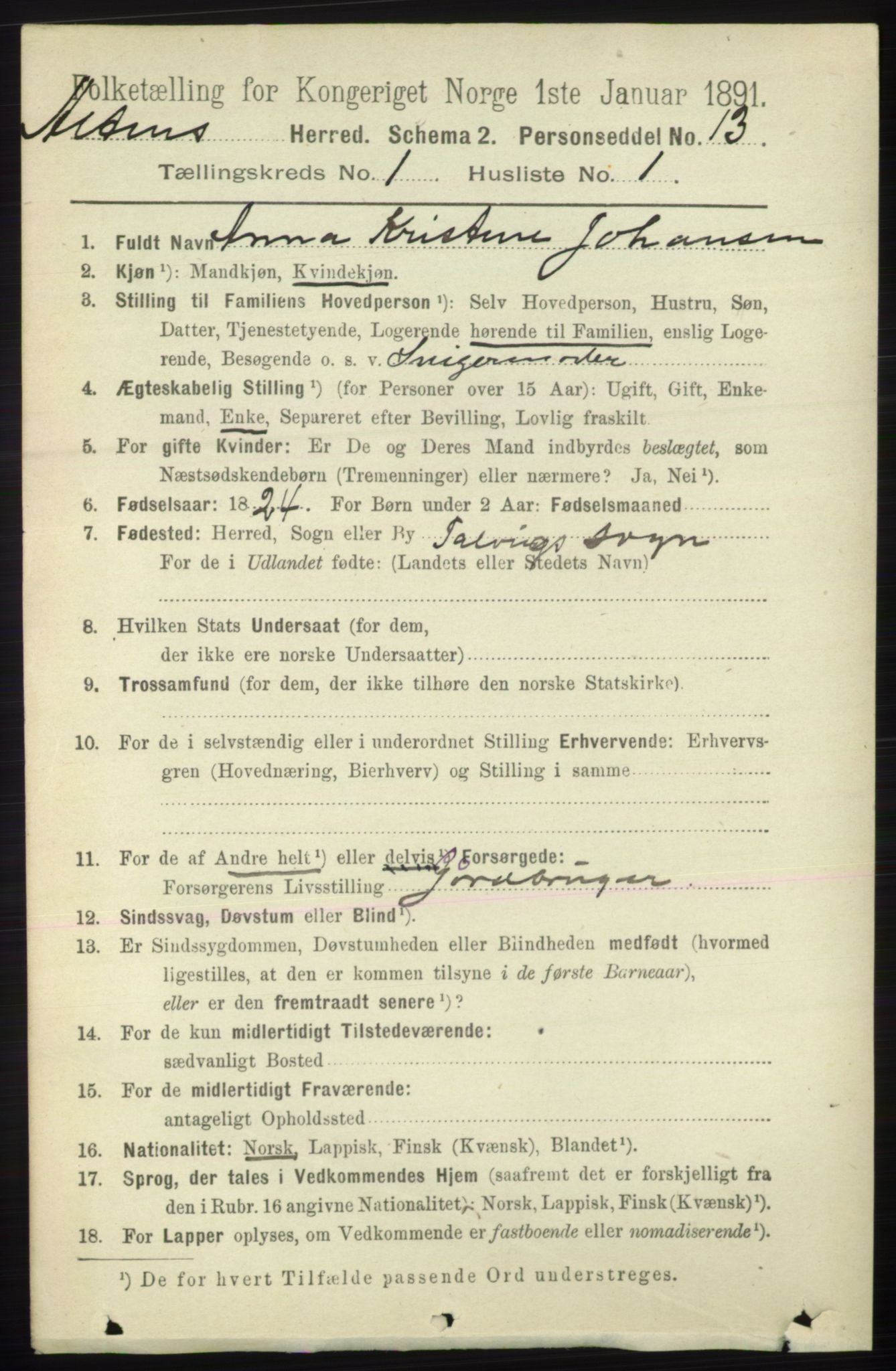 RA, 1891 census for 2012 Alta, 1891, p. 94