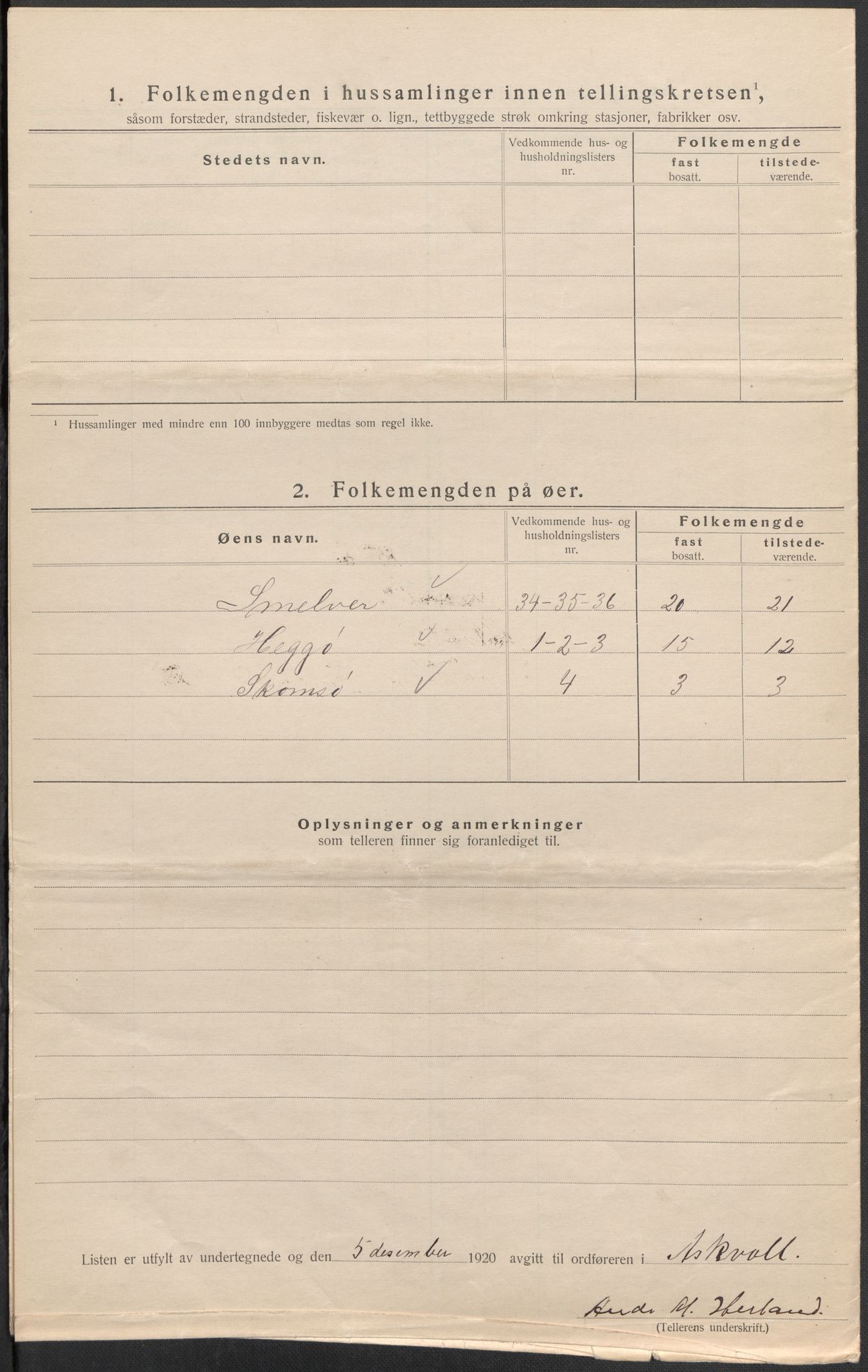 SAB, 1920 census for Askvoll, 1920, p. 55