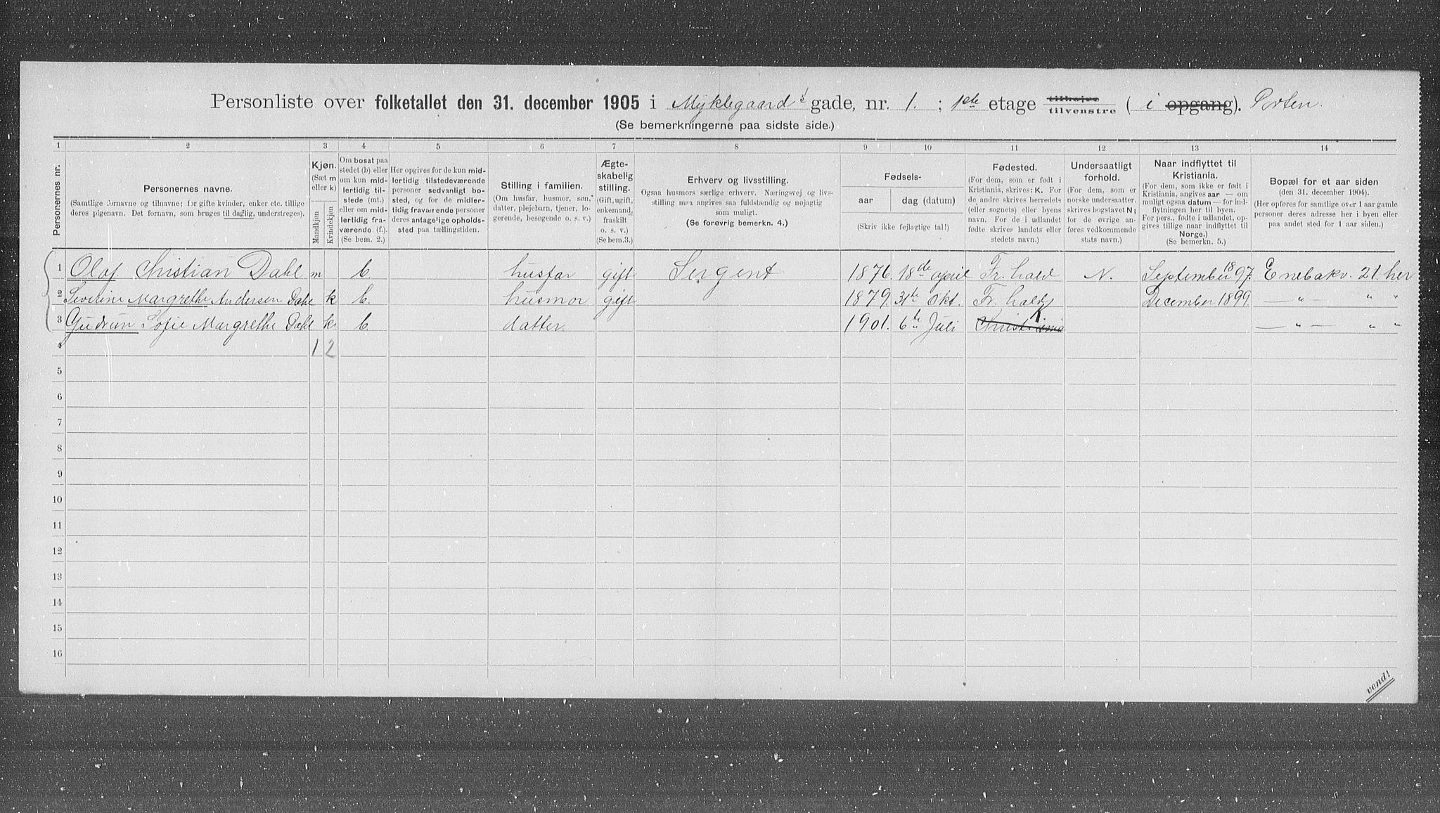 OBA, Municipal Census 1905 for Kristiania, 1905, p. 35824