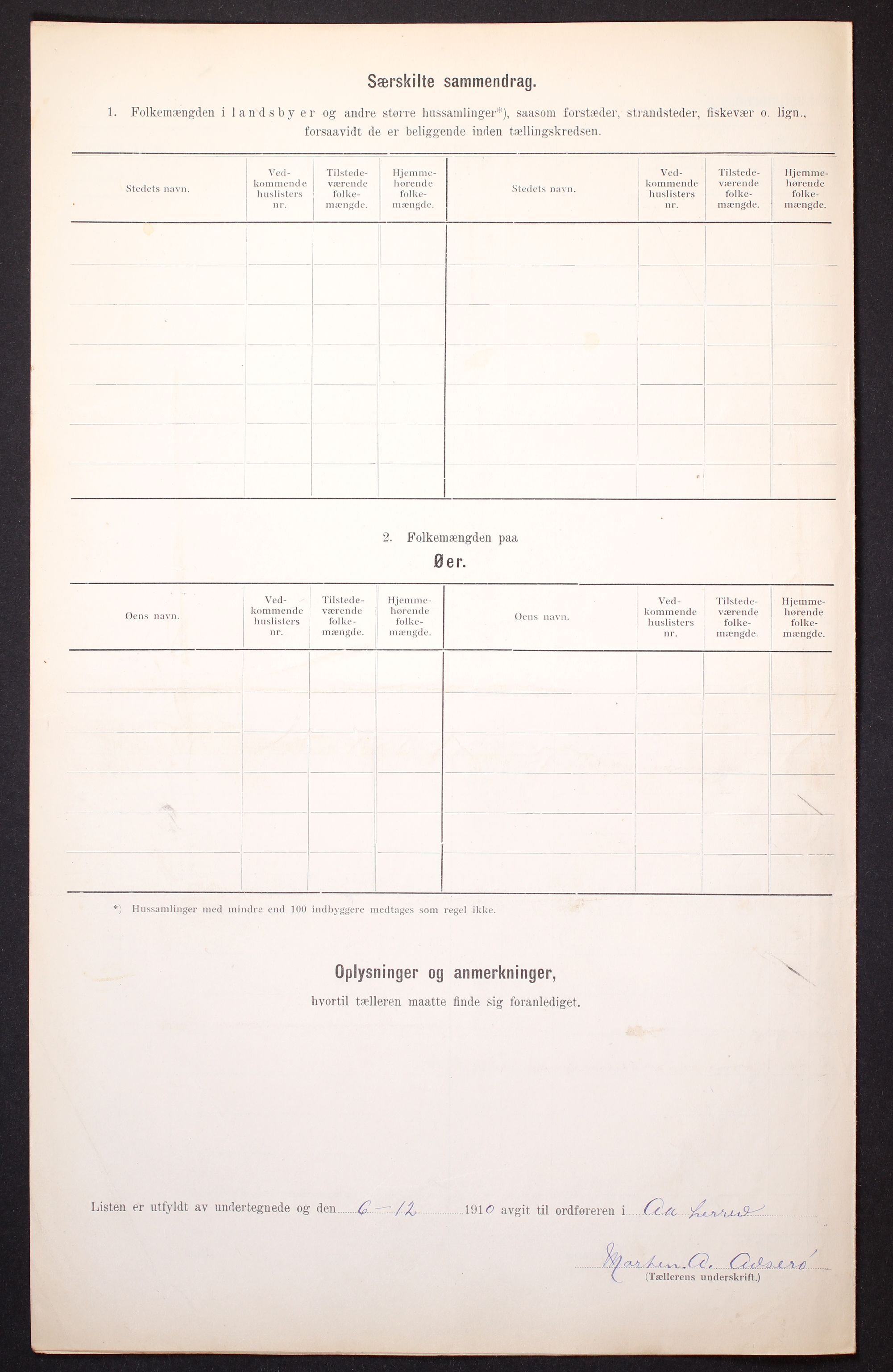 RA, 1910 census for Aa, 1910, p. 6