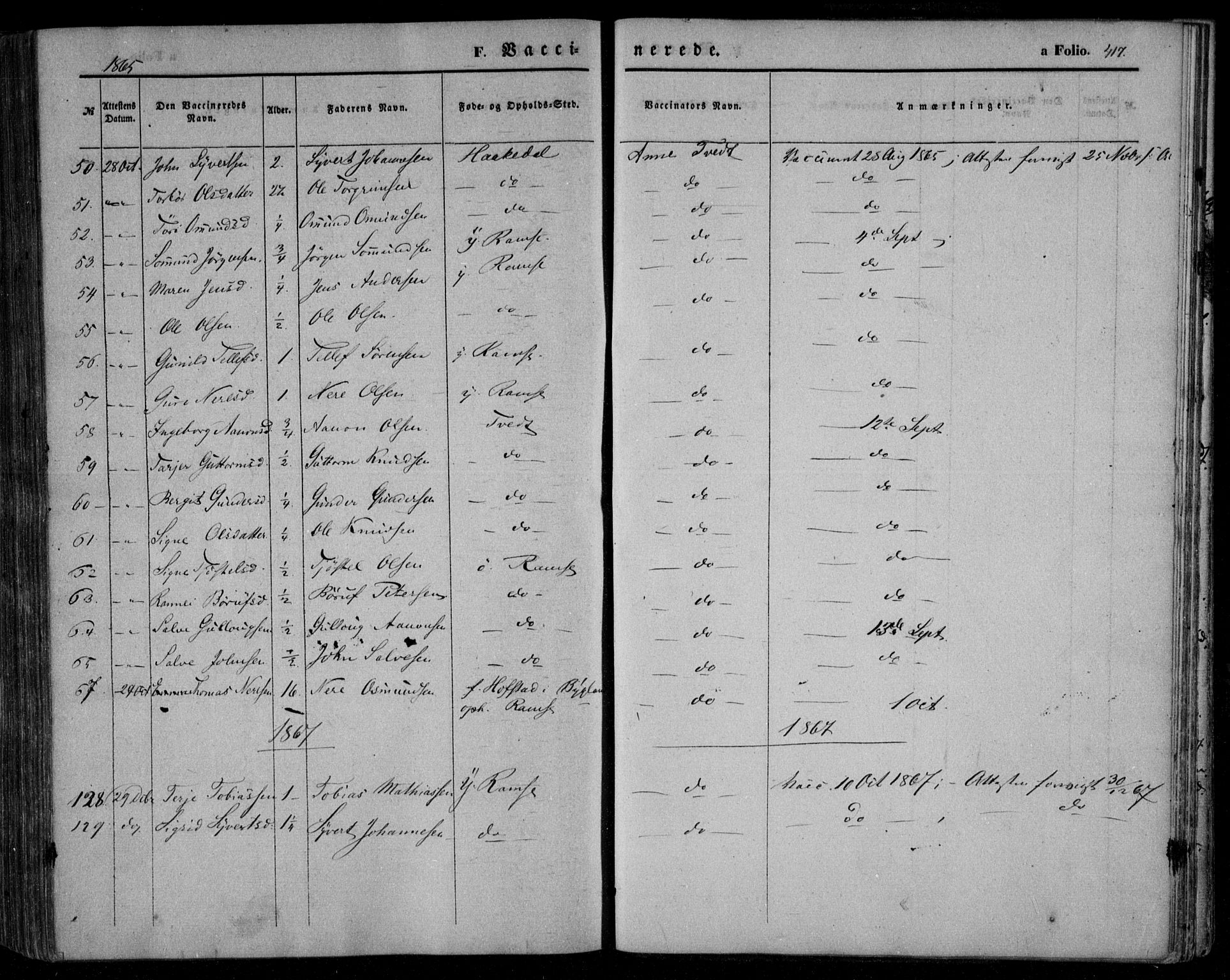 Åmli sokneprestkontor, AV/SAK-1111-0050/F/Fa/Fac/L0008: Parish register (official) no. A 8, 1852-1869, p. 417