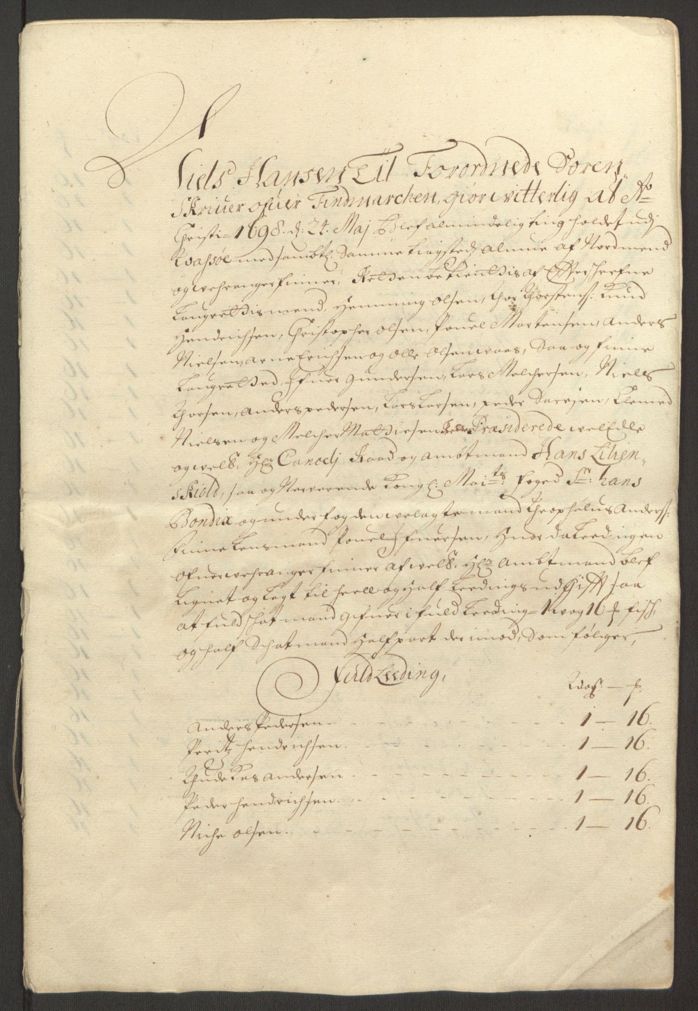 Rentekammeret inntil 1814, Reviderte regnskaper, Fogderegnskap, RA/EA-4092/R69/L4851: Fogderegnskap Finnmark/Vardøhus, 1691-1700, p. 367