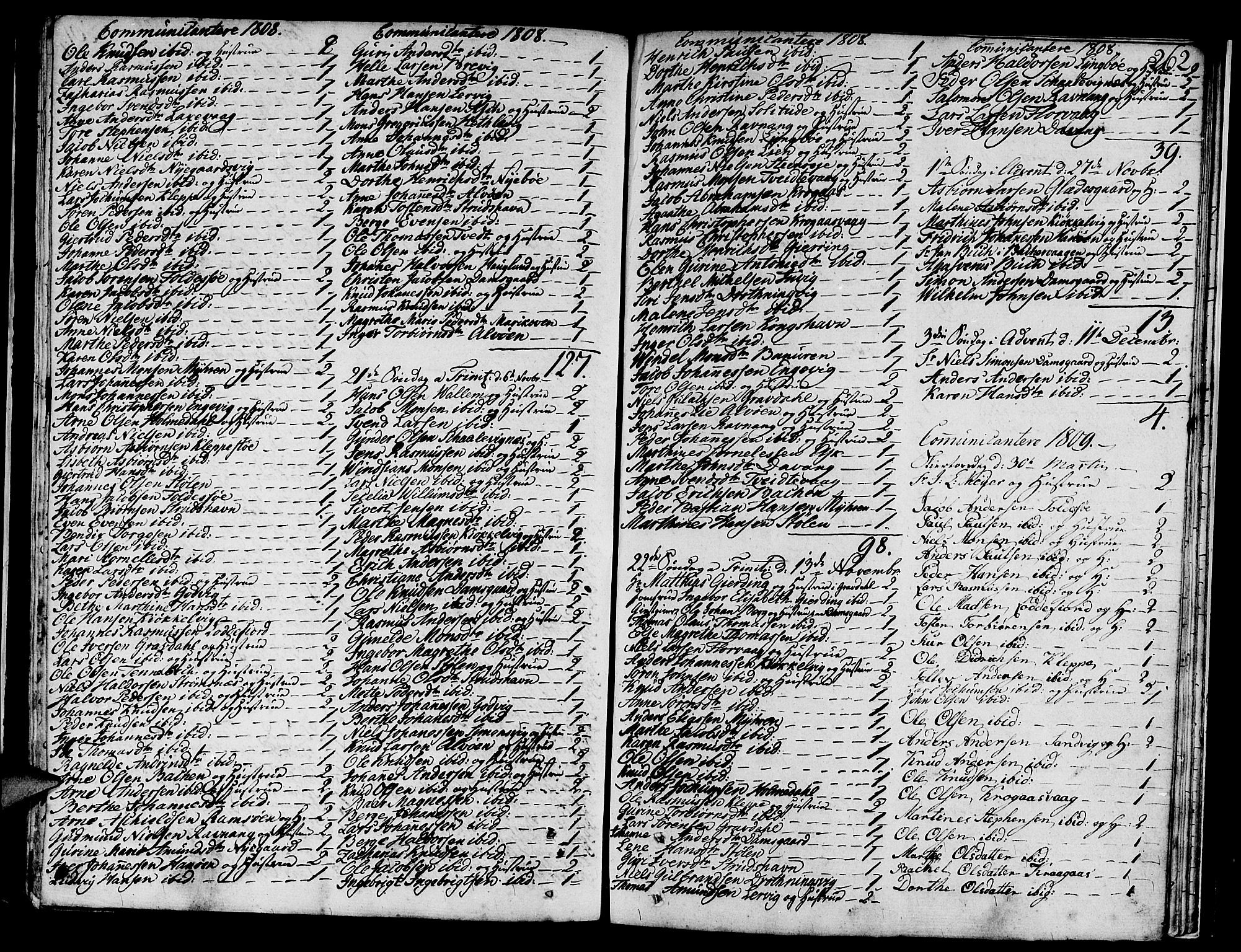 Askøy Sokneprestembete, SAB/A-74101/H/Ha/Haa/Haaa/L0002: Parish register (official) no. A 2, 1801-1818, p. 262