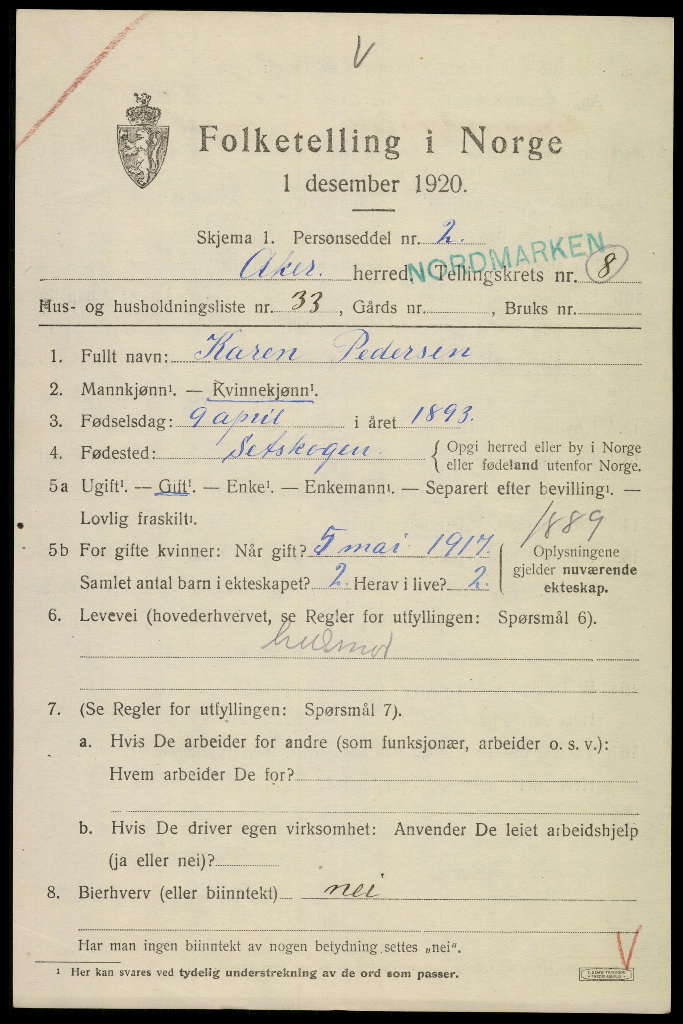 SAO, 1920 census for Aker, 1920, p. 55906