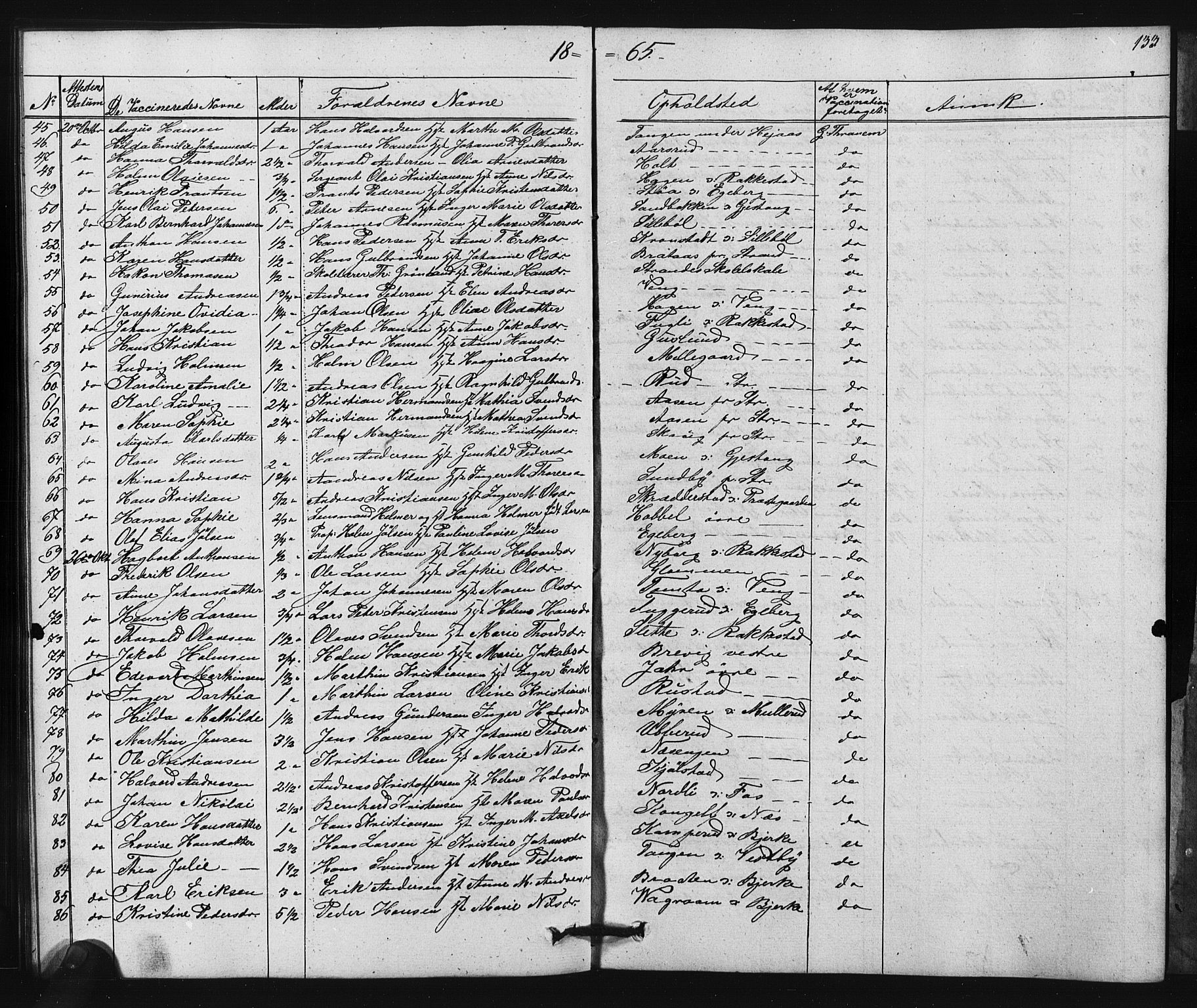 Enebakk prestekontor Kirkebøker, SAO/A-10171c/F/Fa/L0015: Parish register (official) no. I 15, 1830-1867, p. 133