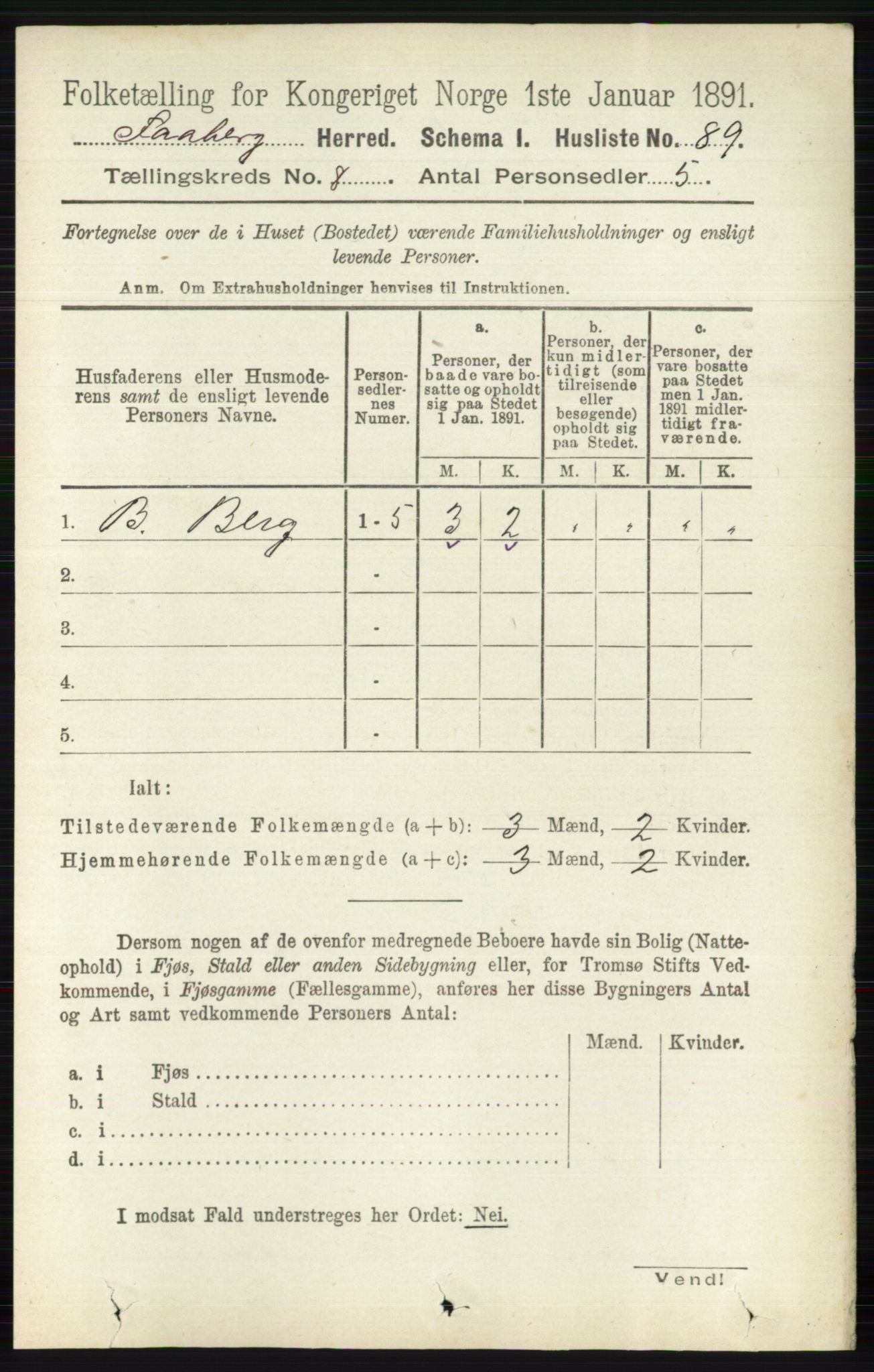 RA, 1891 census for 0524 Fåberg, 1891, p. 3411