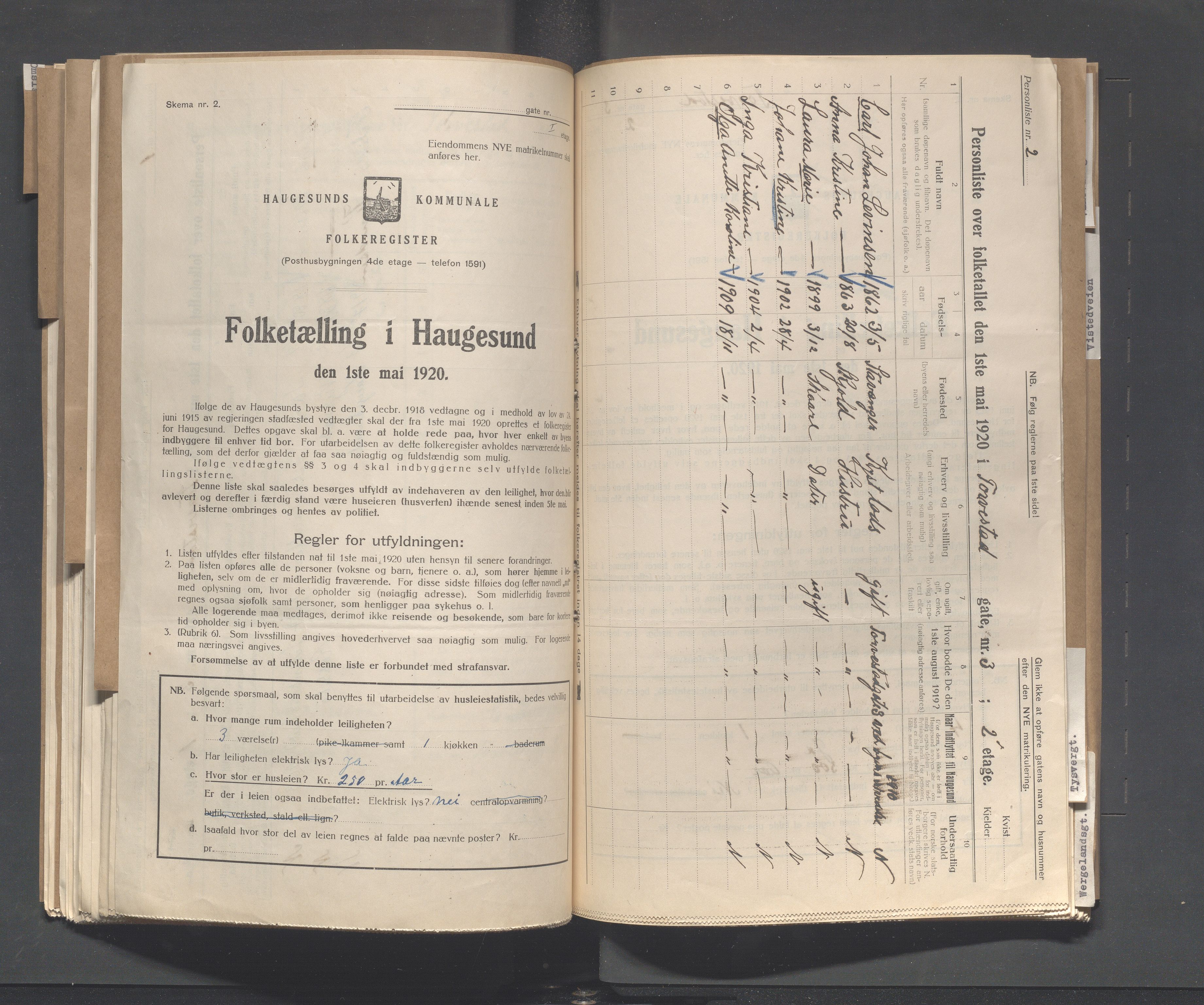 IKAR, Local census 1.5.1920 for Haugesund, 1920, p. 5242