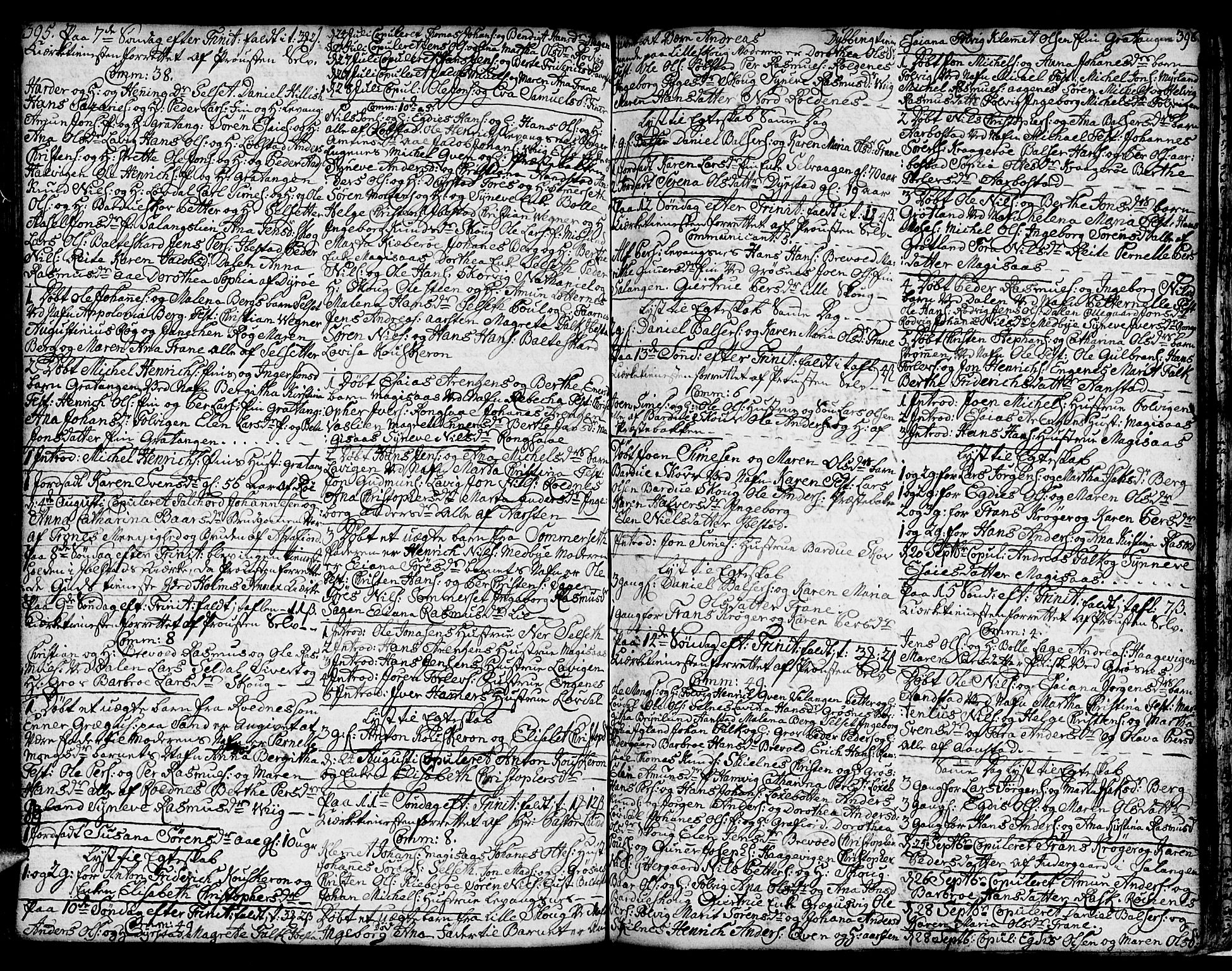 Ibestad sokneprestembete, SATØ/S-0077/H/Ha/Hab/L0001klokker: Parish register (copy) no. 1, 1776-1808, p. 395-396