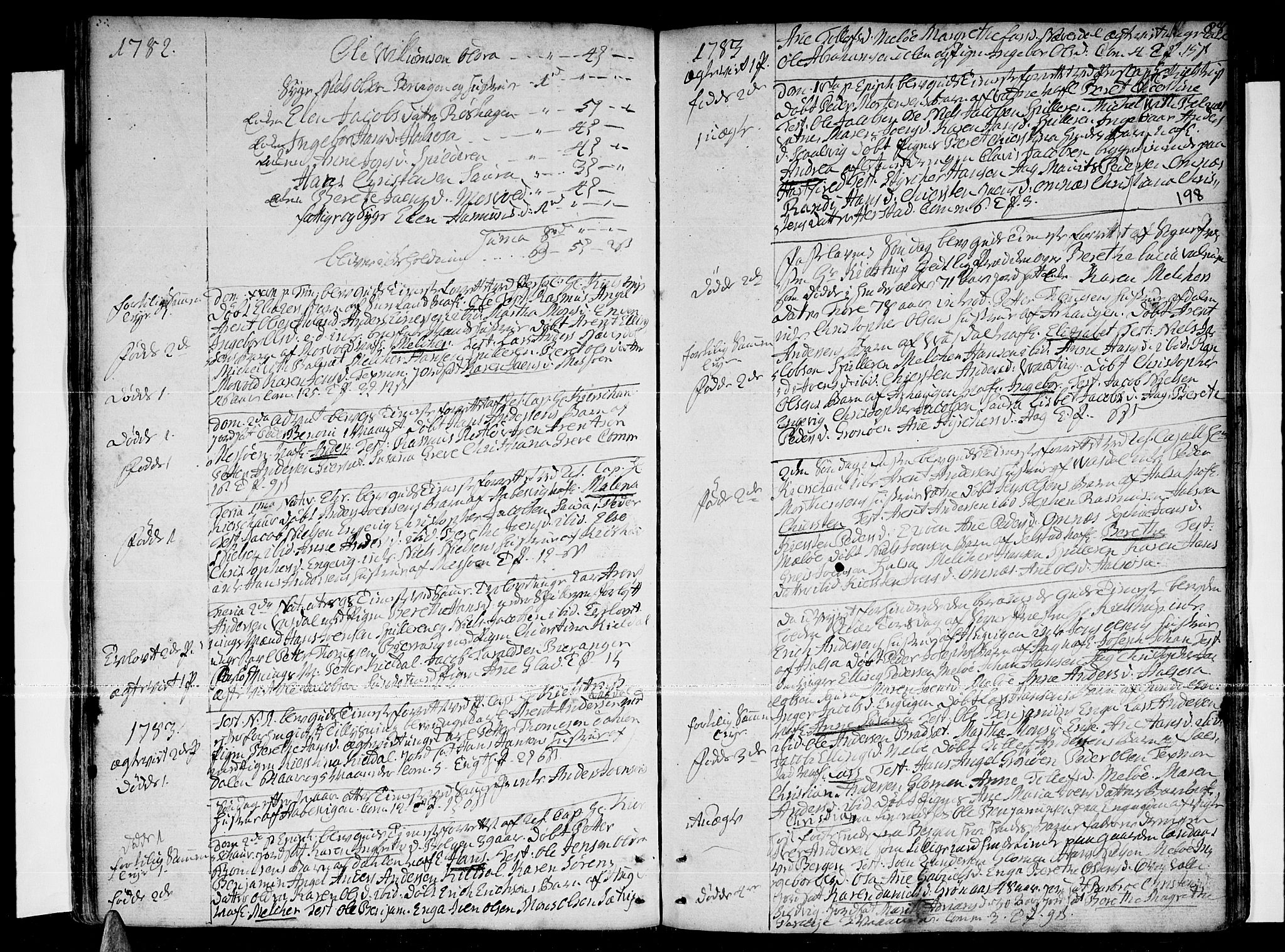 Ministerialprotokoller, klokkerbøker og fødselsregistre - Nordland, SAT/A-1459/841/L0591: Parish register (official) no. 841A03 /2, 1777-1819, p. 197-198