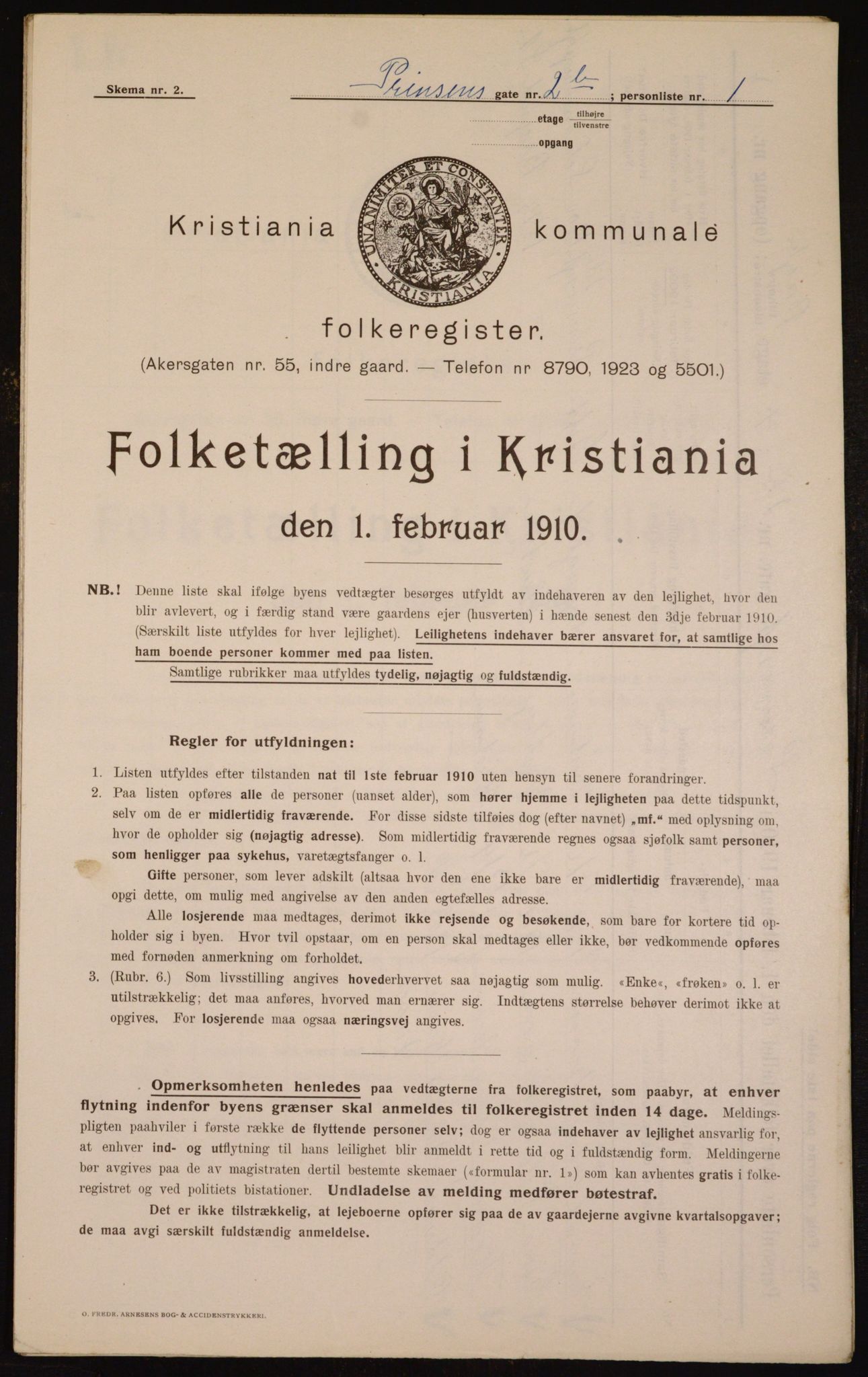 OBA, Municipal Census 1910 for Kristiania, 1910, p. 77664