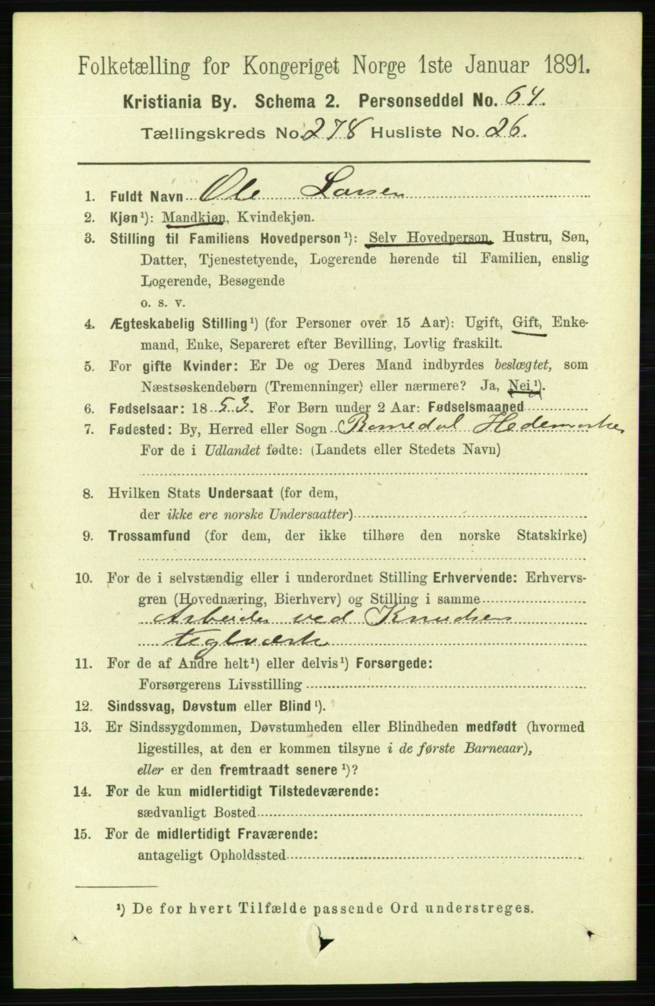 RA, 1891 census for 0301 Kristiania, 1891, p. 169318