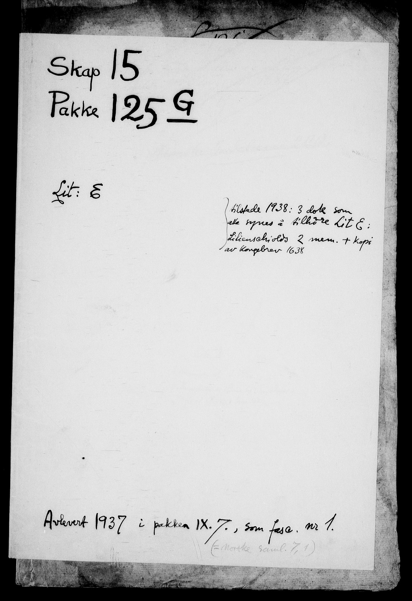 Danske Kanselli, Skapsaker, RA/EA-4061/F/L0083: Skap 15, pakke 125F-135, 1563-1748, p. 164