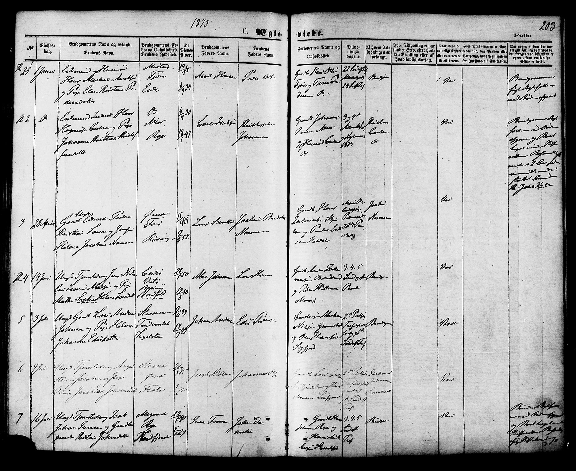 Ministerialprotokoller, klokkerbøker og fødselsregistre - Nordland, SAT/A-1459/853/L0771: Parish register (official) no. 853A10, 1870-1881, p. 203