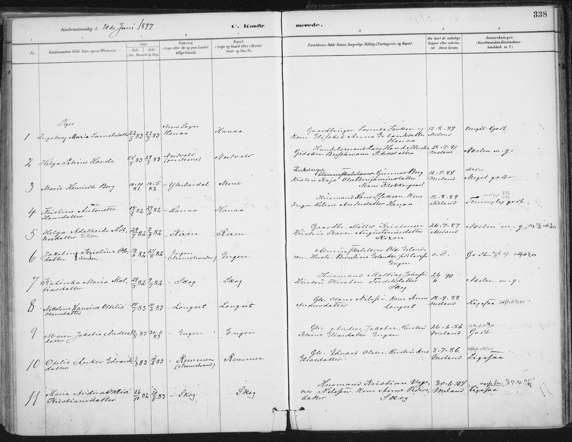 Ministerialprotokoller, klokkerbøker og fødselsregistre - Nordland, AV/SAT-A-1459/838/L0552: Parish register (official) no. 838A10, 1880-1910, p. 338