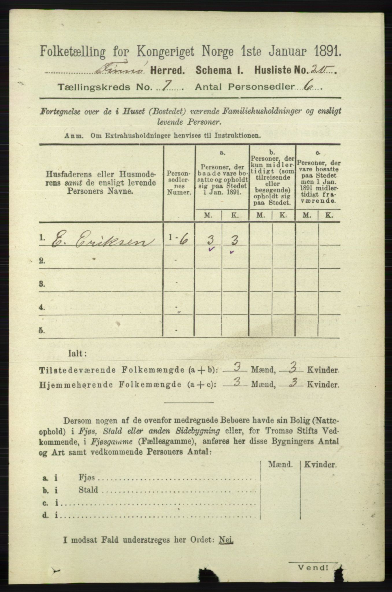 RA, 1891 census for 1141 Finnøy, 1891, p. 1506