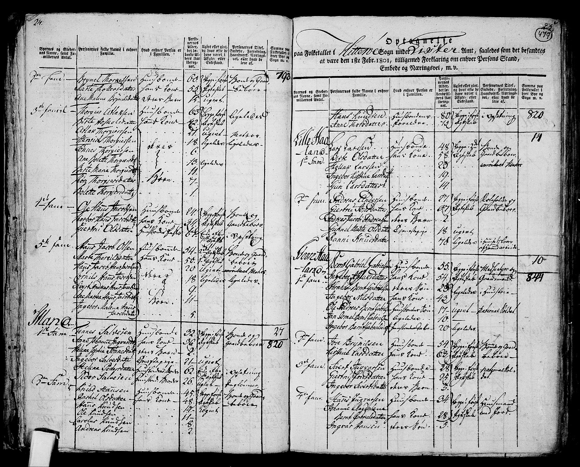 RA, 1801 census for 1111P Sokndal, 1801, p. 476b-477a