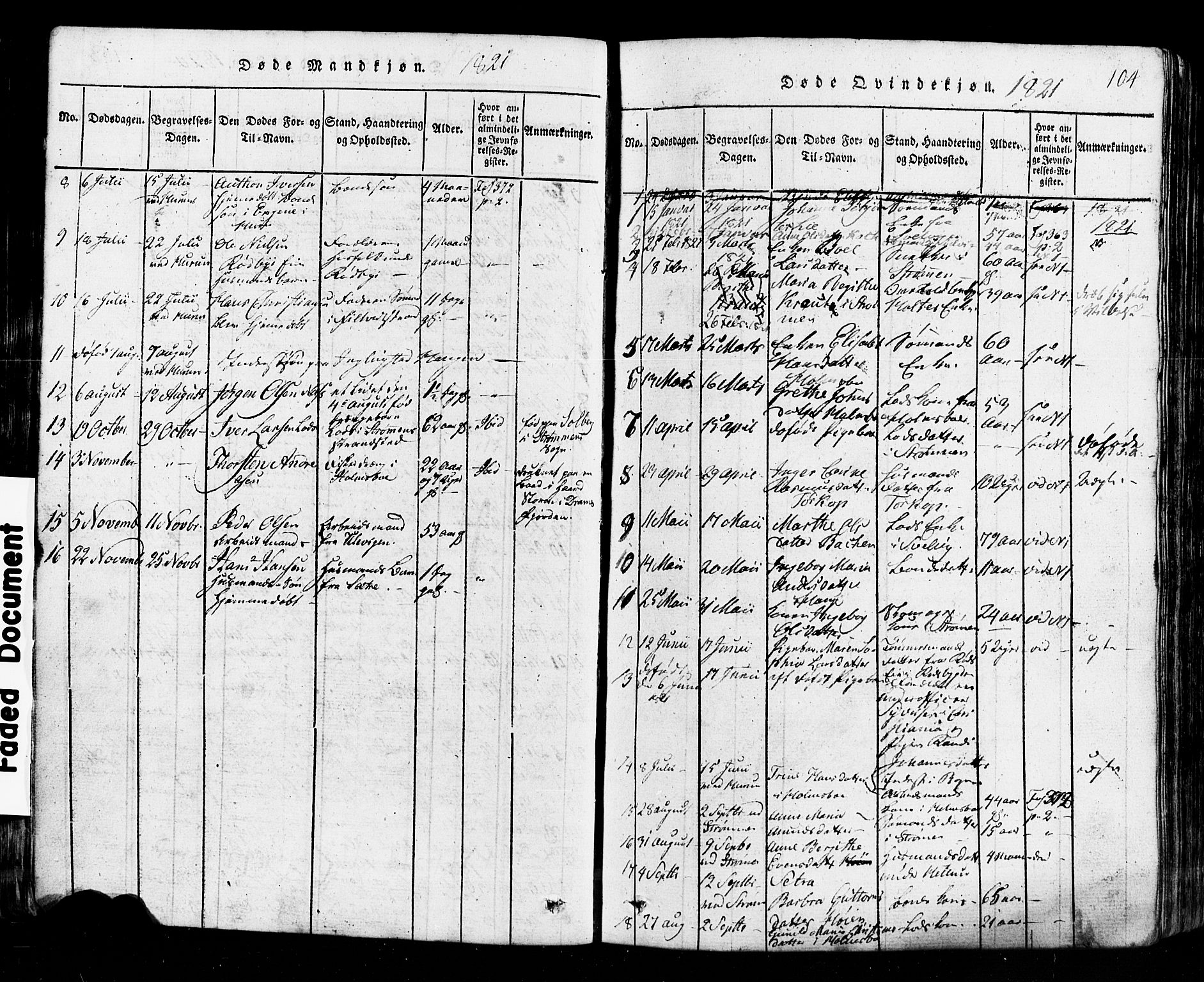 Hurum kirkebøker, AV/SAKO-A-229/G/Ga/L0001: Parish register (copy) no. I 1, 1816-1826, p. 104