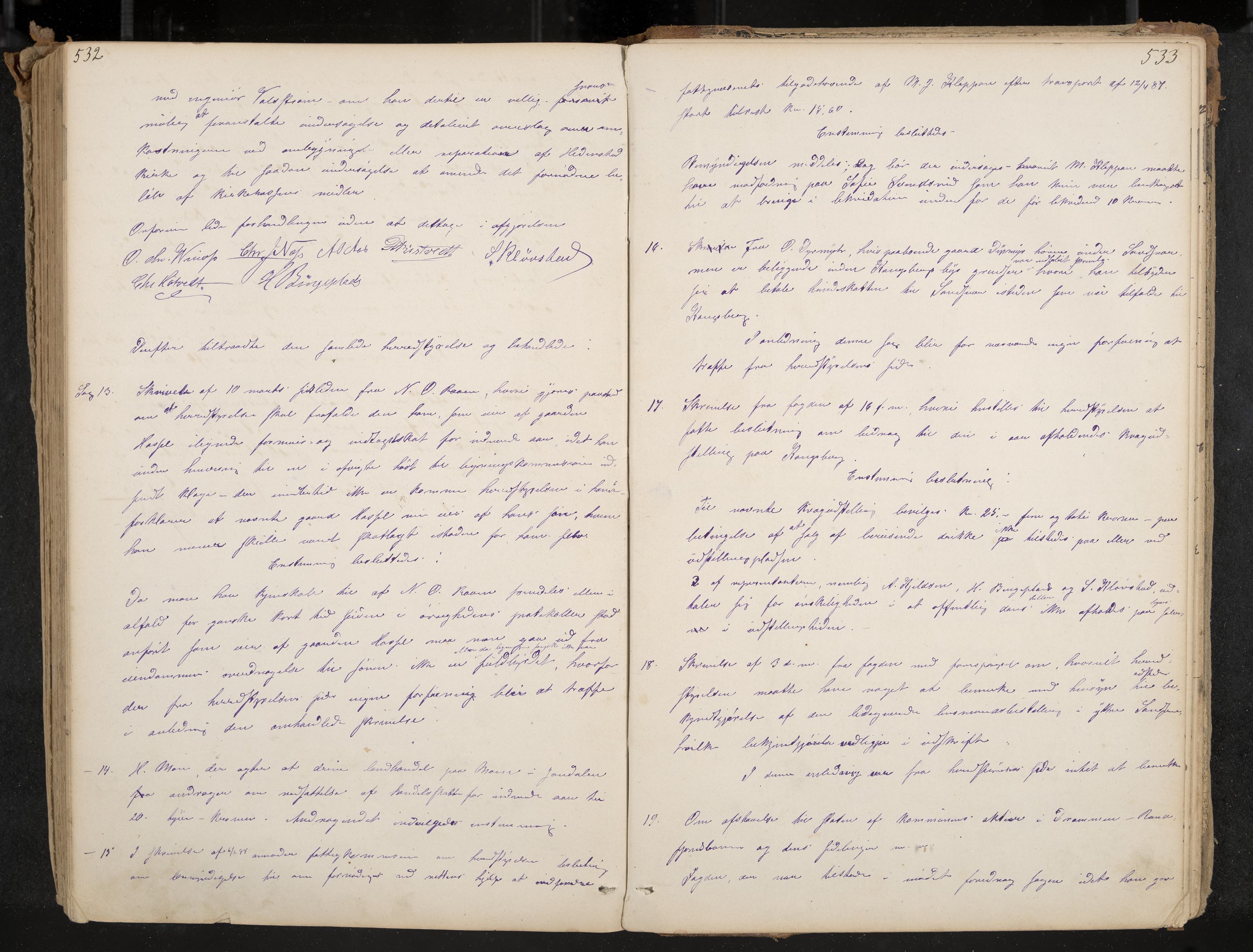 Sandsvær formannskap, IKAK/0629021-1/A/L0003: Møtebok med register, 1869-1888