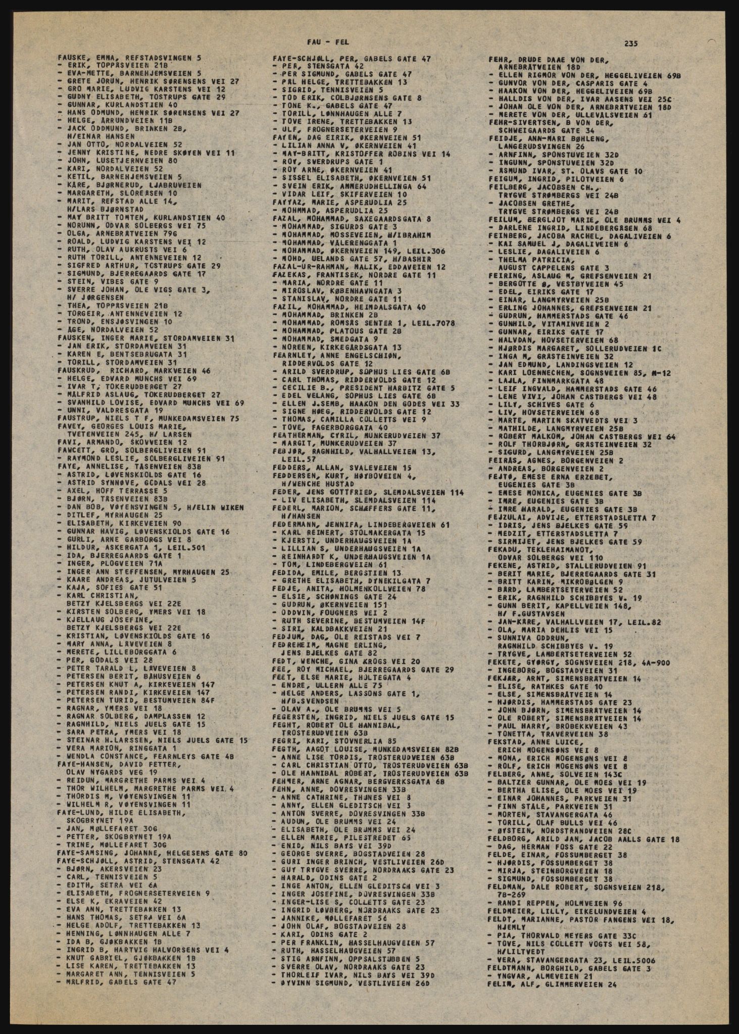 Kristiania/Oslo adressebok, PUBL/-, 1984-1985, p. 235