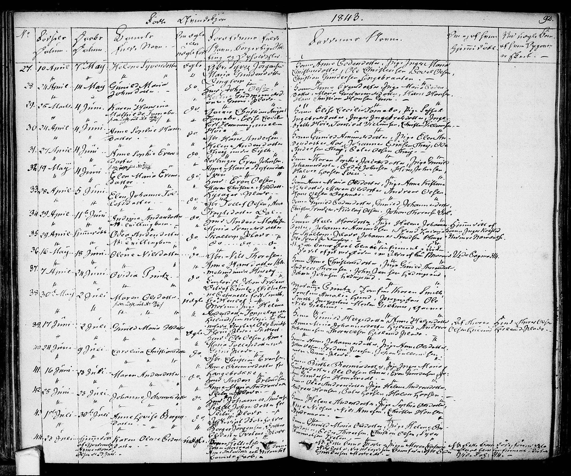 Eidsberg prestekontor Kirkebøker, AV/SAO-A-10905/F/Fa/L0008: Parish register (official) no. I 8, 1832-1848, p. 92