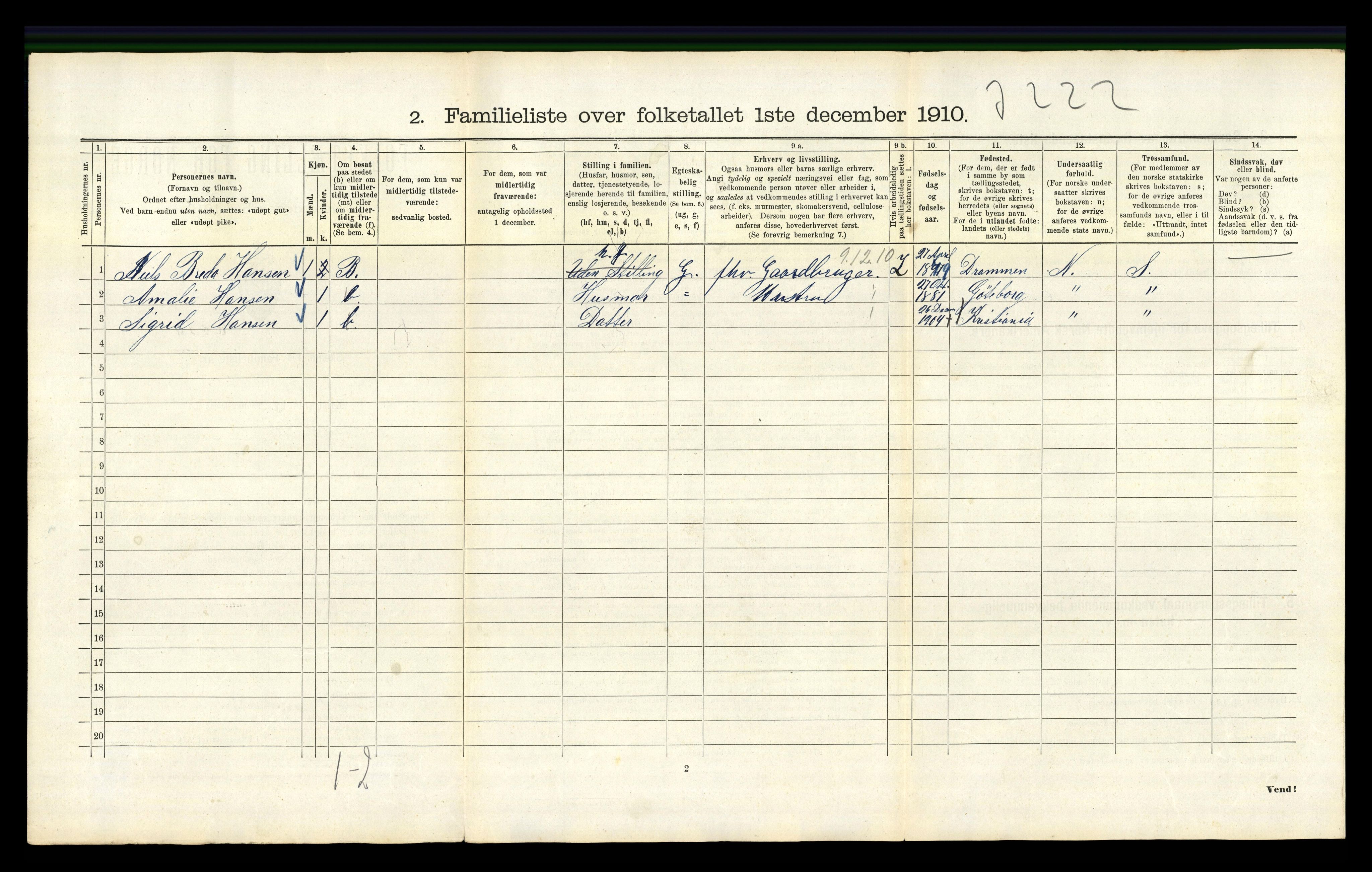 RA, 1910 census for Kristiania, 1910, p. 23388