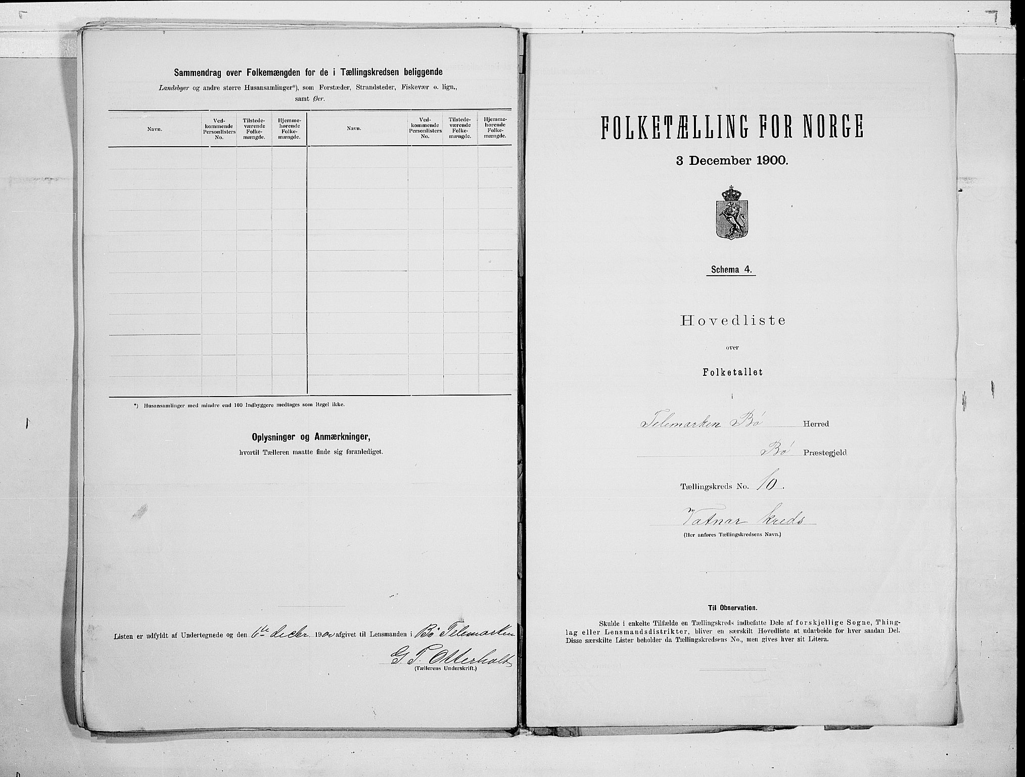 SAKO, 1900 census for Bø, 1900, p. 22