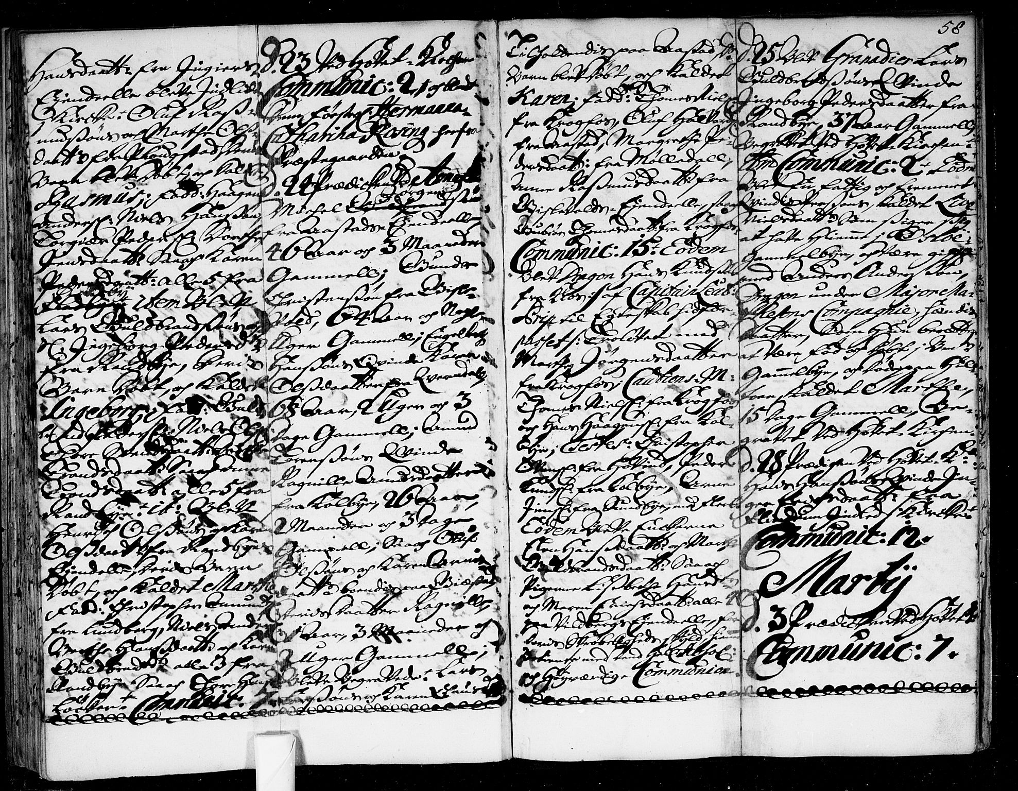 Ullensaker prestekontor Kirkebøker, AV/SAO-A-10236a/F/Fa/L0004: Parish register (official) no. I 4, 1721-1723, p. 58