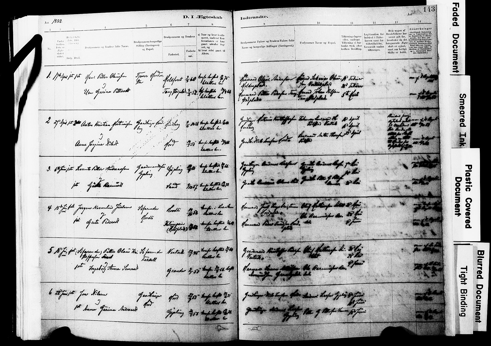 Ministerialprotokoller, klokkerbøker og fødselsregistre - Nord-Trøndelag, SAT/A-1458/744/L0420: Parish register (official) no. 744A04, 1882-1904, p. 143