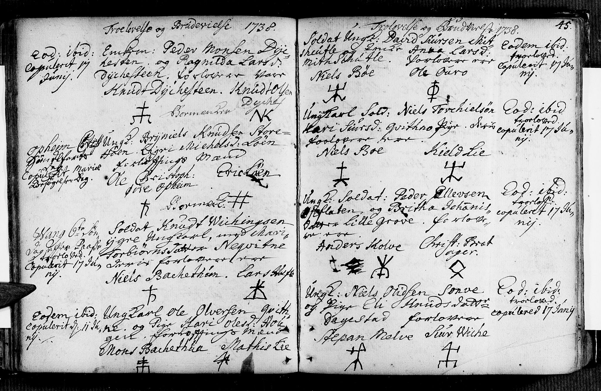 Voss sokneprestembete, AV/SAB-A-79001/H/Haa: Parish register (official) no. A 7, 1731-1773, p. 45