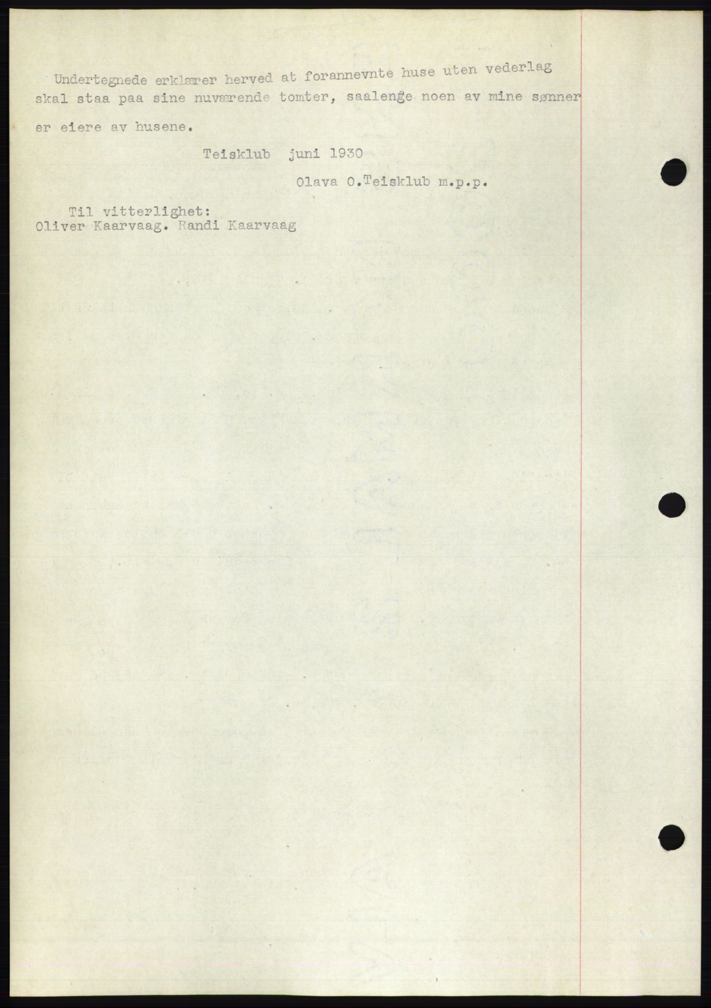 Romsdal sorenskriveri, AV/SAT-A-4149/1/2/2C/L0058: Mortgage book no. 52, 1930-1930, Deed date: 01.07.1930