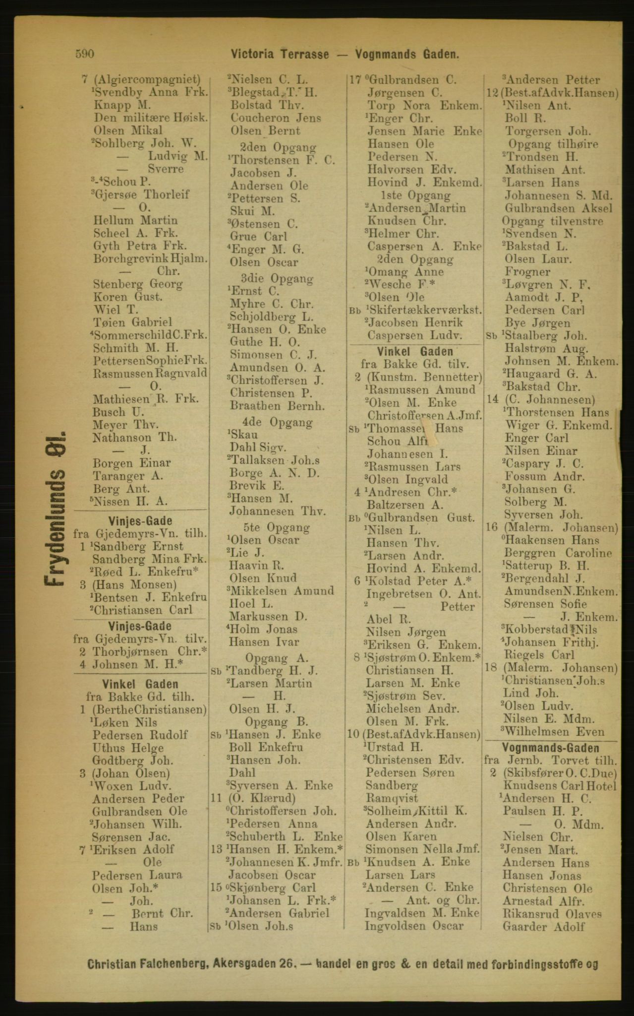 Kristiania/Oslo adressebok, PUBL/-, 1889, p. 590