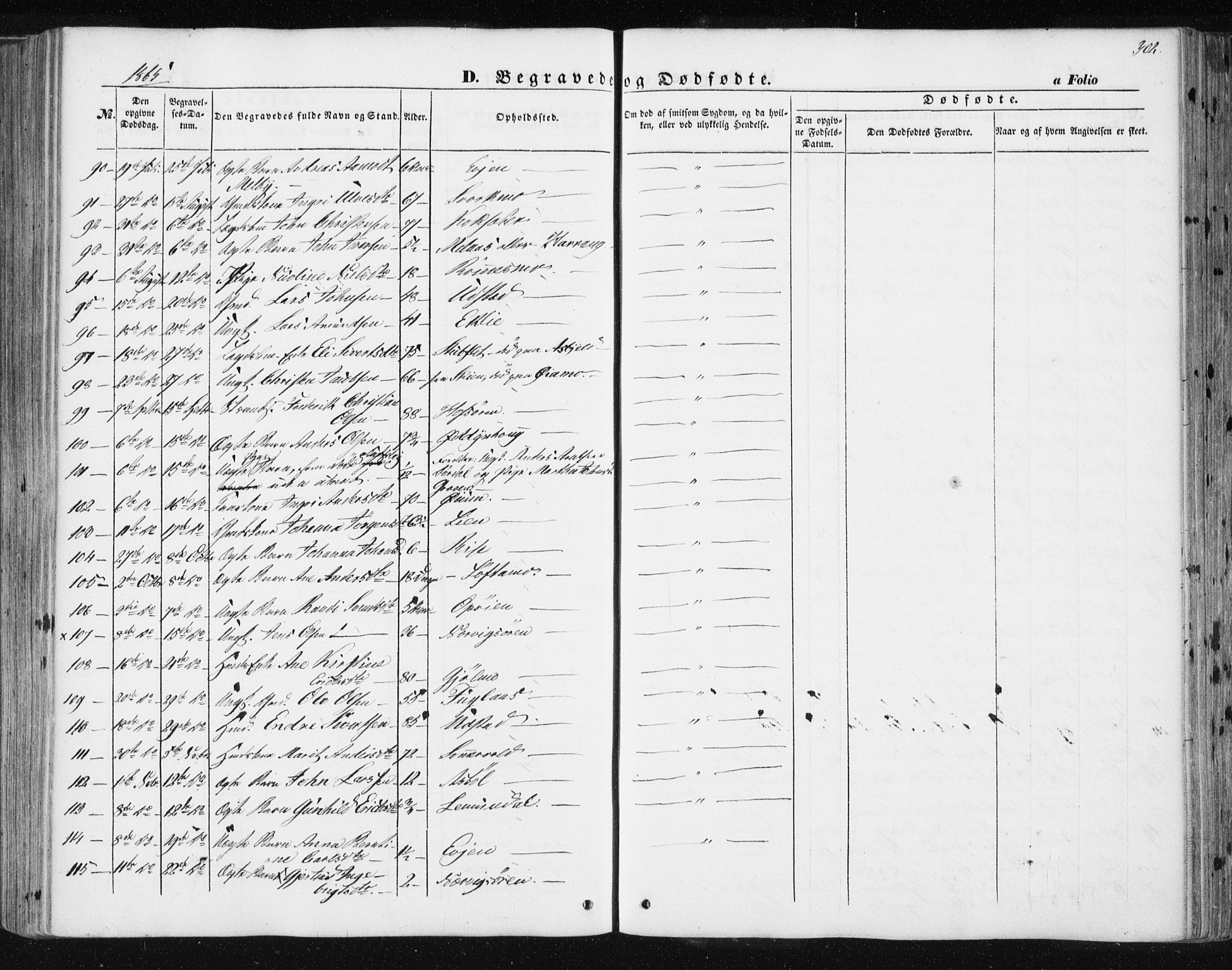 Ministerialprotokoller, klokkerbøker og fødselsregistre - Sør-Trøndelag, SAT/A-1456/668/L0806: Parish register (official) no. 668A06, 1854-1869, p. 302