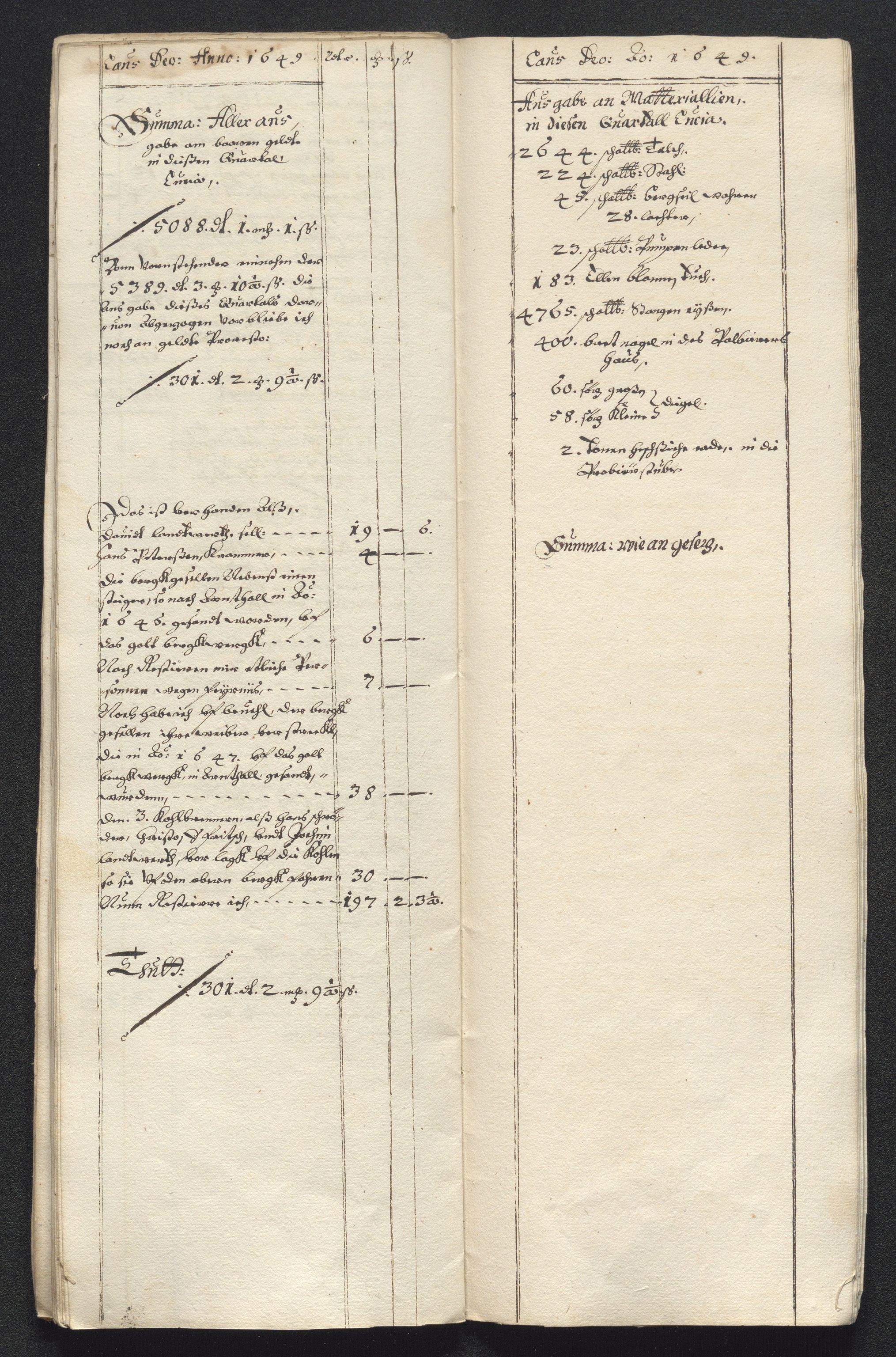 Kongsberg Sølvverk 1623-1816, SAKO/EA-3135/001/D/Dc/Dcd/L0023: Utgiftsregnskap for gruver m.m., 1649, p. 417