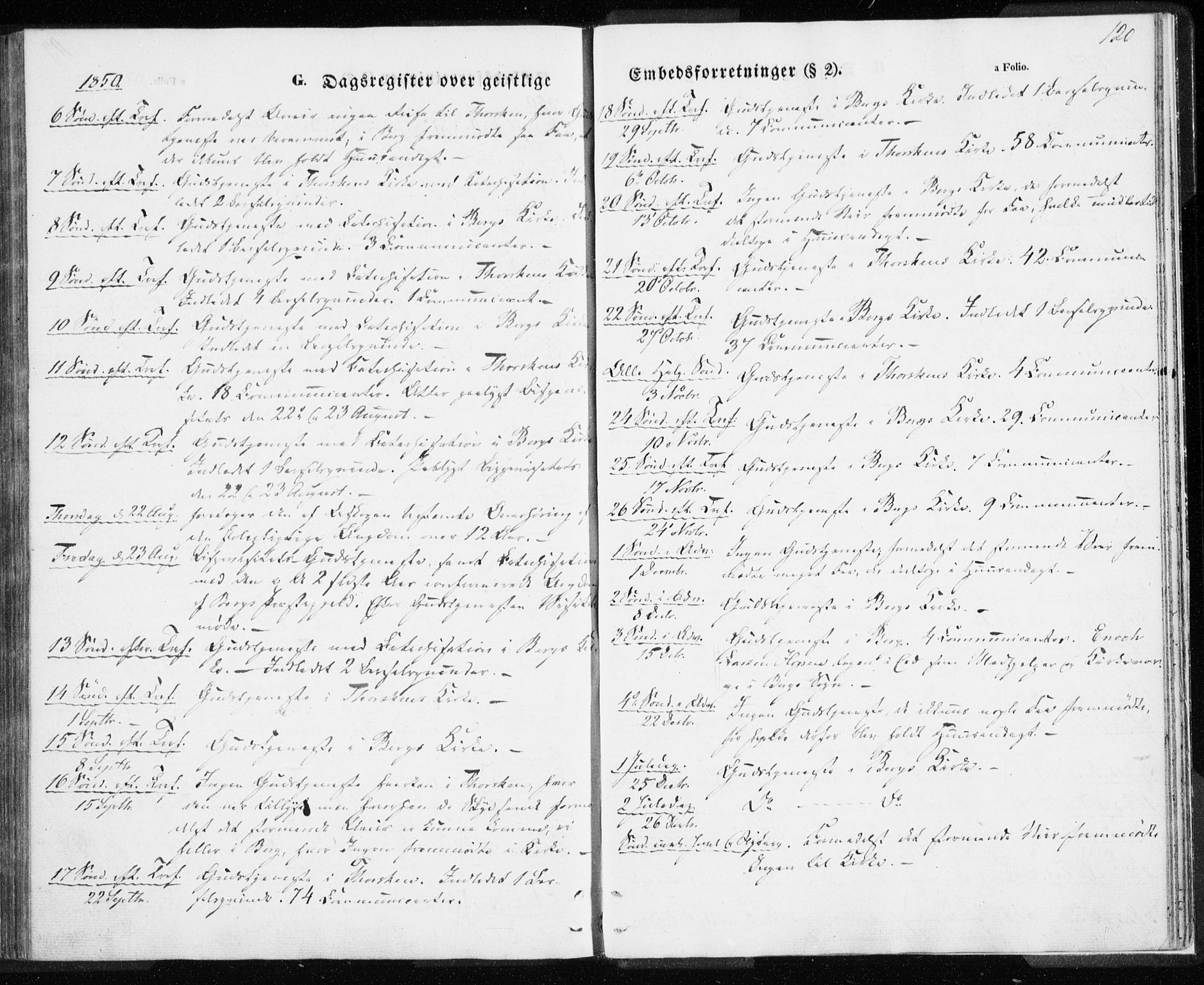 Berg sokneprestkontor, AV/SATØ-S-1318/G/Ga/Gaa/L0001kirke: Parish register (official) no. 1, 1846-1859, p. 120