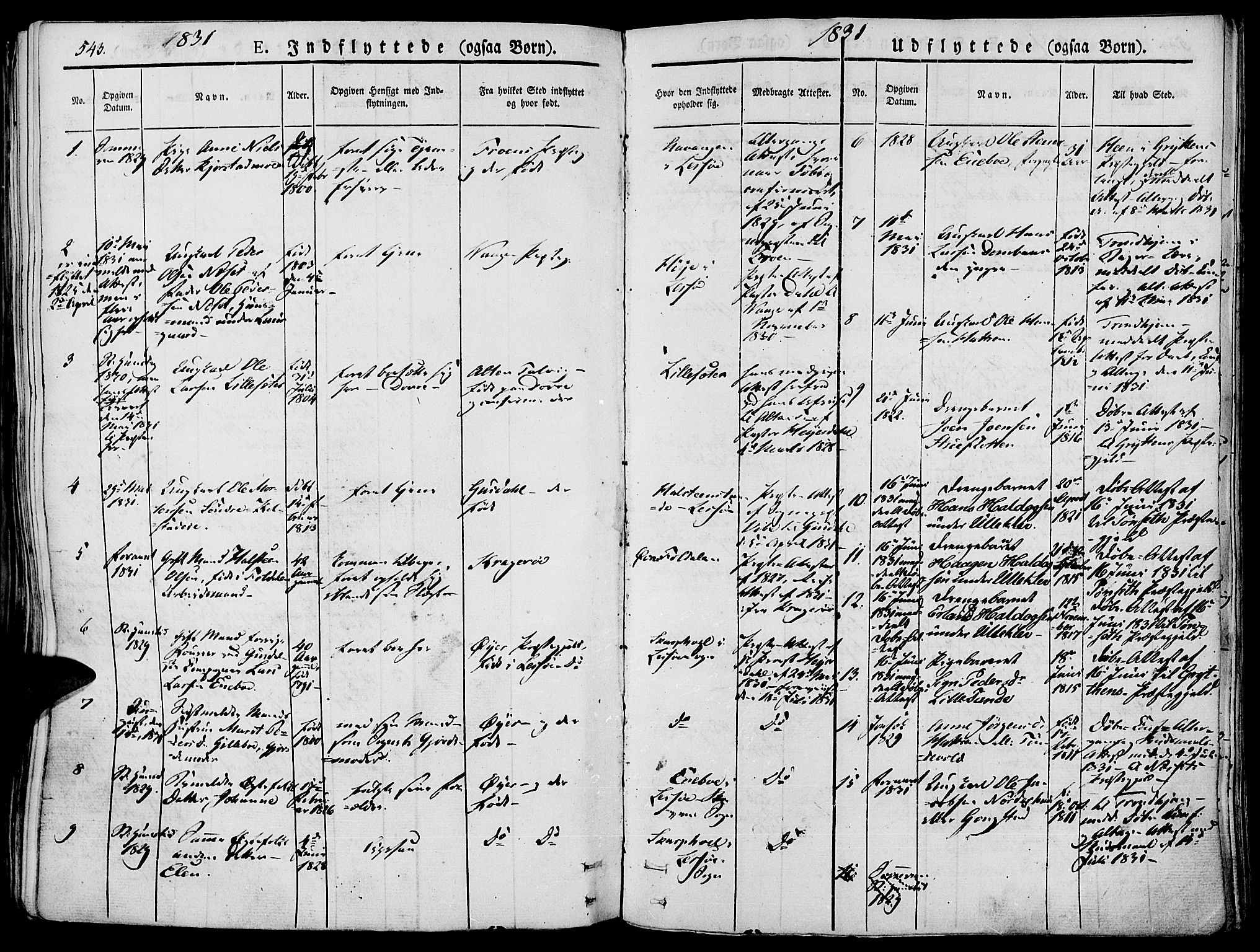 Lesja prestekontor, SAH/PREST-068/H/Ha/Haa/L0005: Parish register (official) no. 5, 1830-1842, p. 543