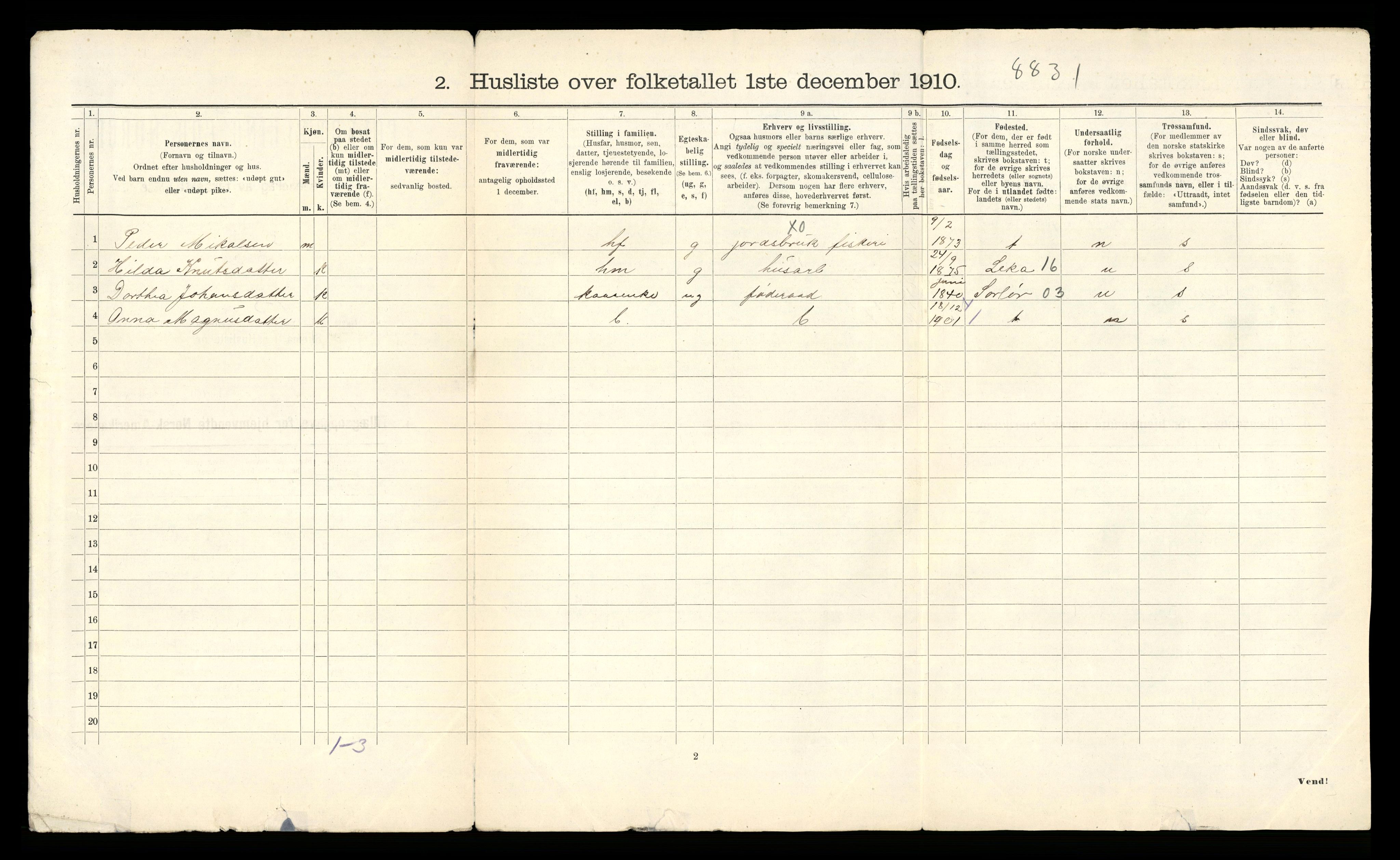 RA, 1910 census for Nærøy, 1910, p. 36