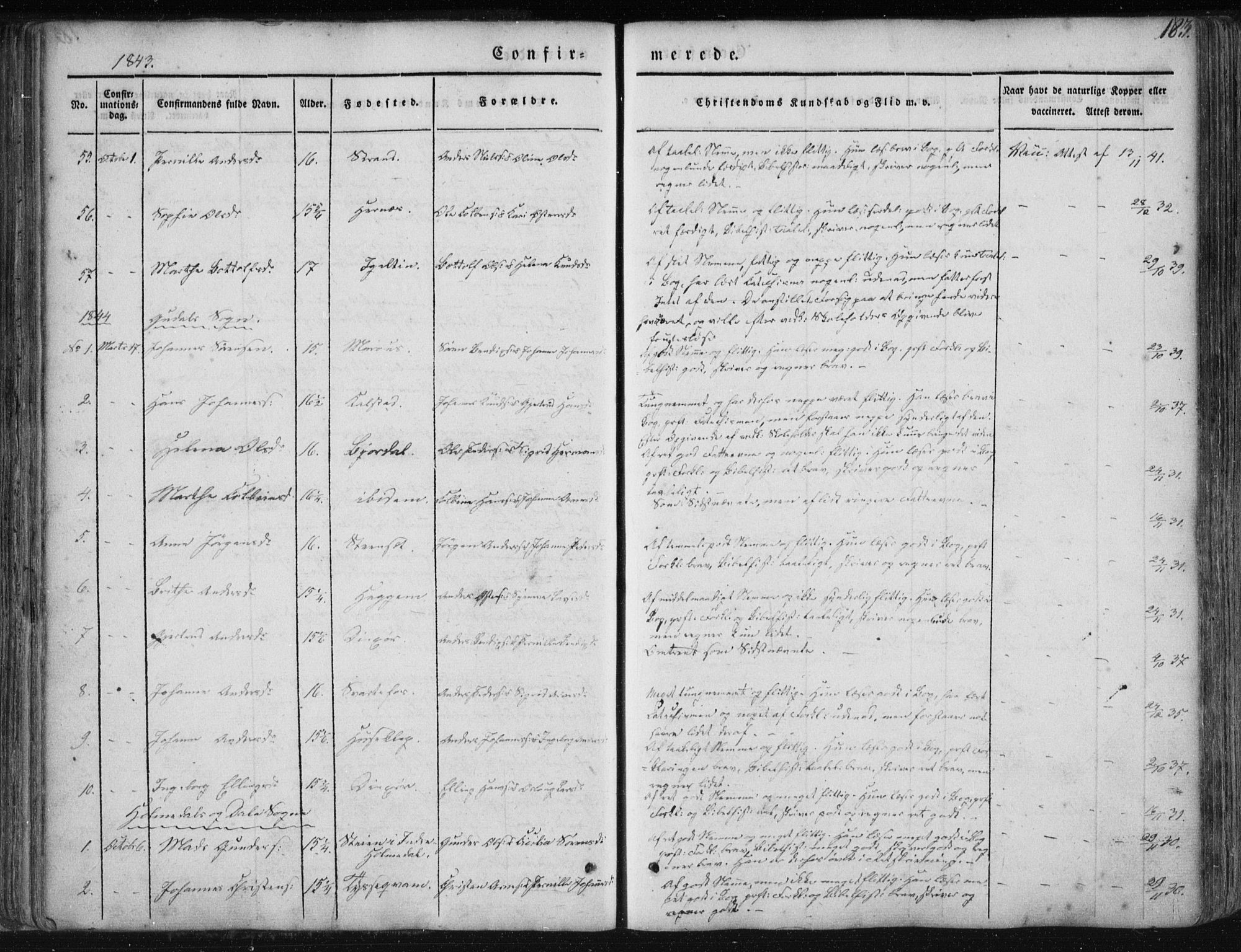 Fjaler sokneprestembete, SAB/A-79801/H/Haa/Haaa/L0006: Parish register (official) no. A 6, 1835-1884, p. 183