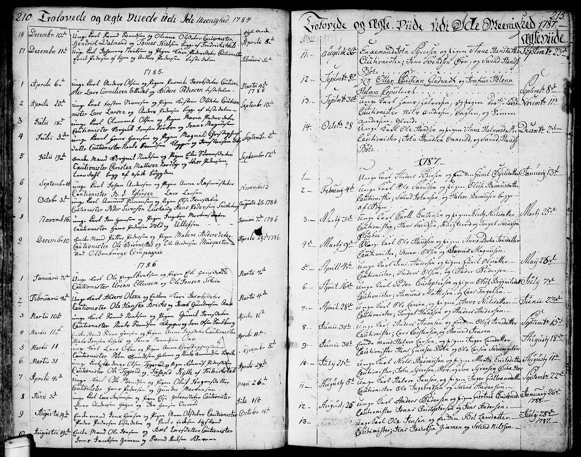 Idd prestekontor Kirkebøker, SAO/A-10911/F/Fc/L0001: Parish register (official) no. III 1, 1770-1814, p. 214-215