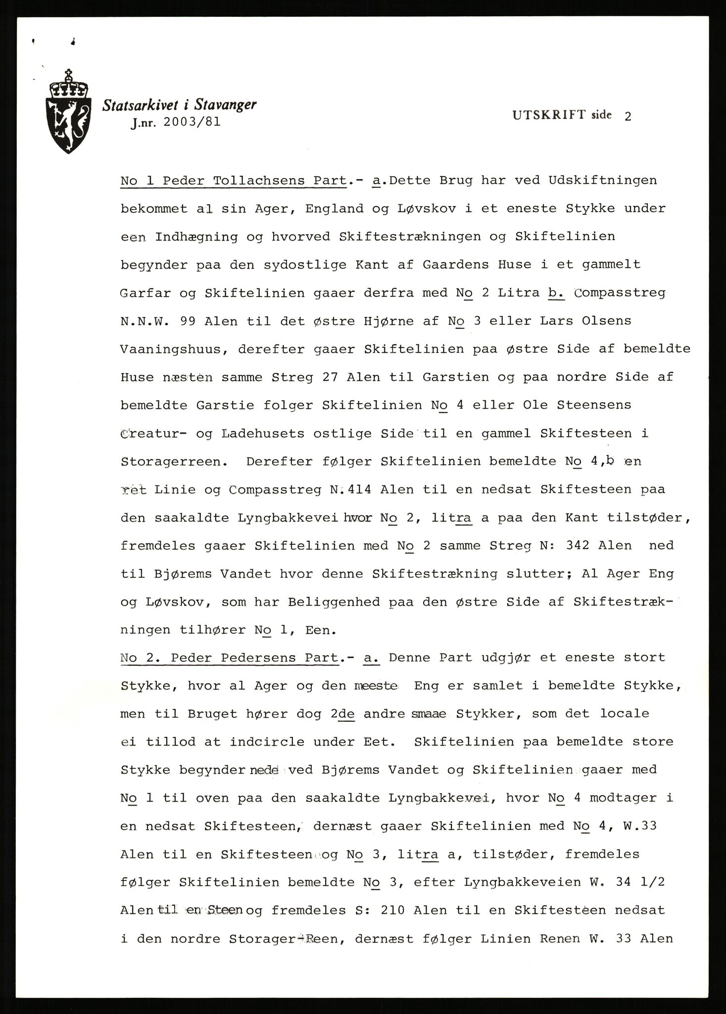 Statsarkivet i Stavanger, AV/SAST-A-101971/03/Y/Yj/L0087: Avskrifter sortert etter gårdsnavn: Tjemsland nordre - Todhammer, 1750-1930, p. 194