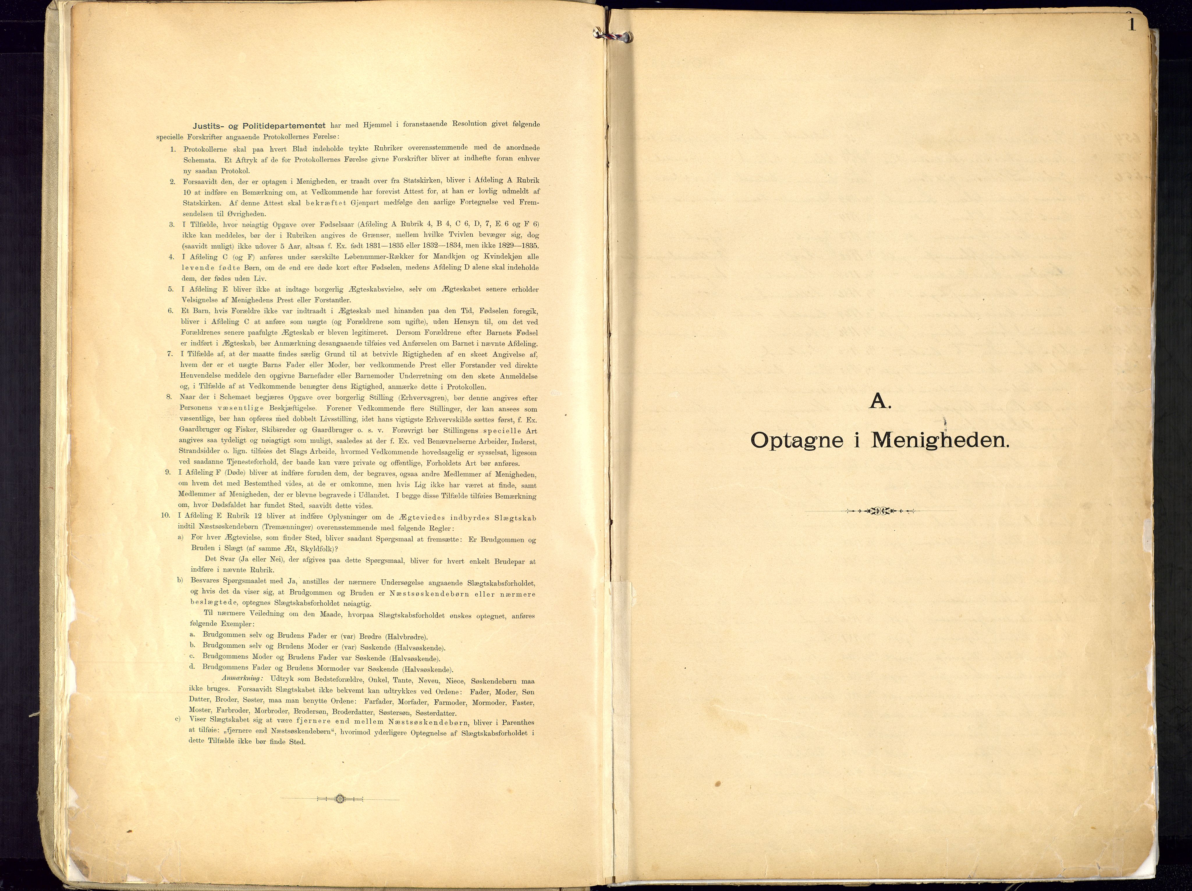 Metodistmenigheten, Arendal, SAK/1292-0011/F/Fa/L0005: Dissenter register no. 5, 1892-1942, p. 1