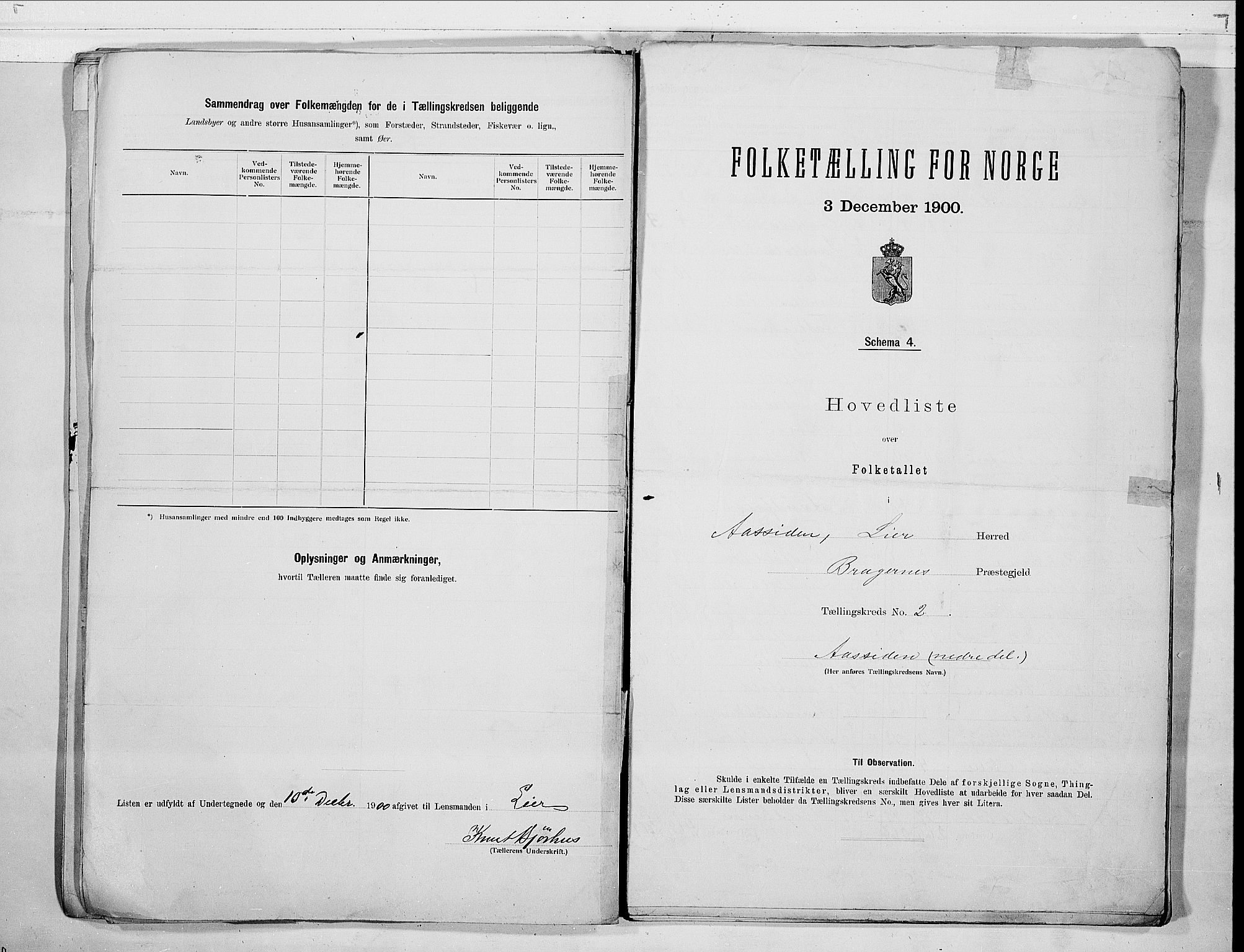 RA, 1900 census for Lier, 1900, p. 6