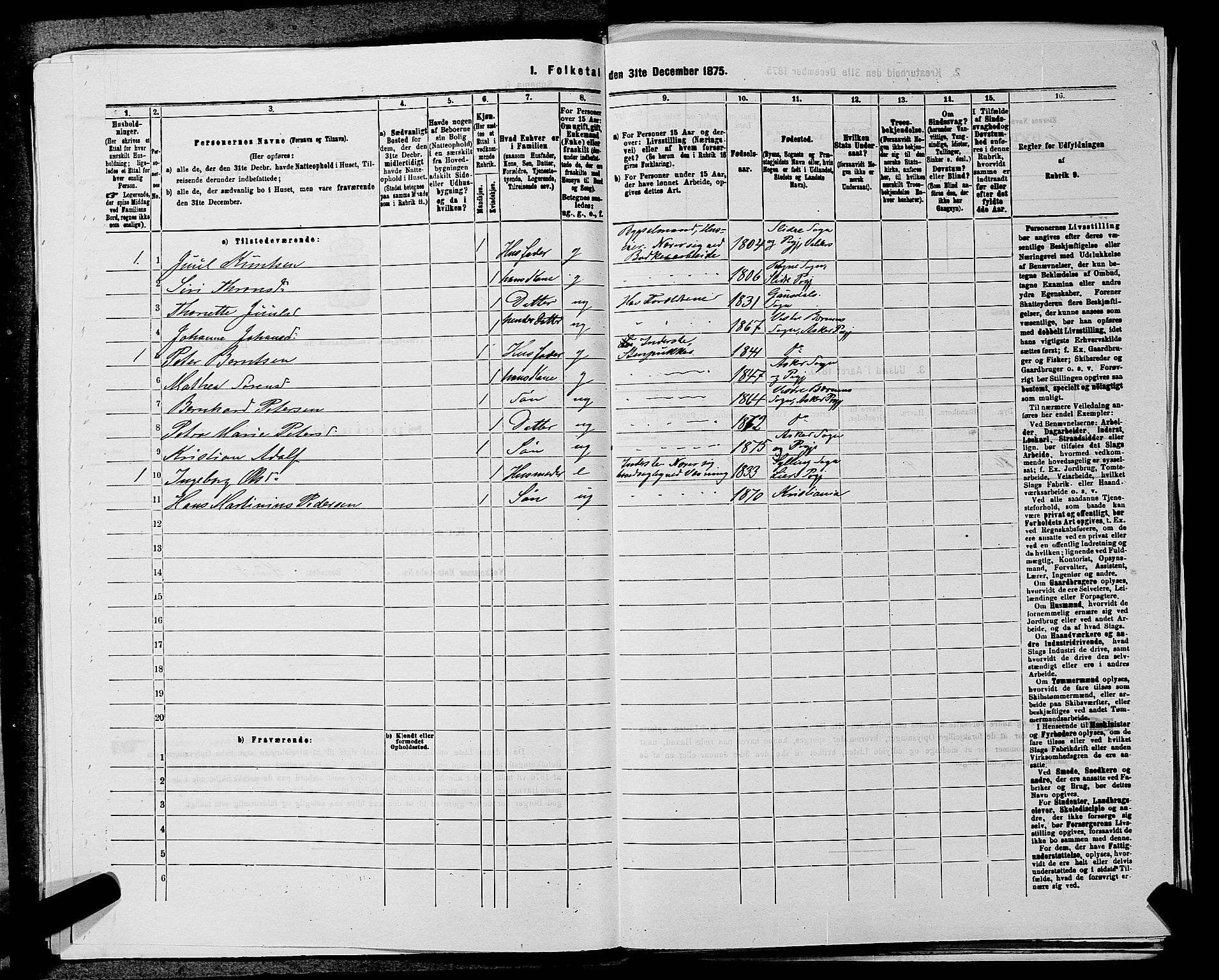 RA, 1875 census for 0220P Asker, 1875, p. 2053