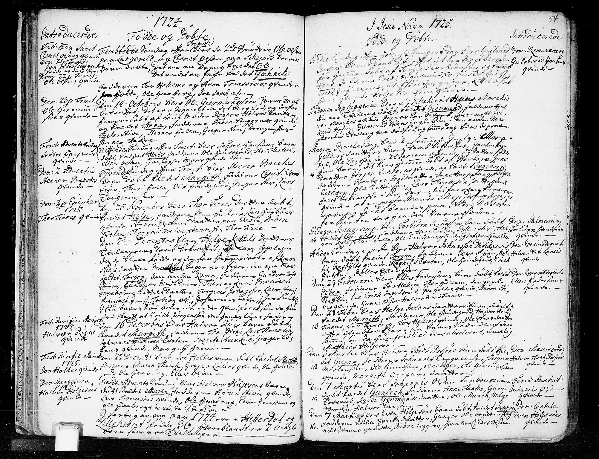 Heddal kirkebøker, SAKO/A-268/F/Fa/L0003: Parish register (official) no. I 3, 1723-1783, p. 54