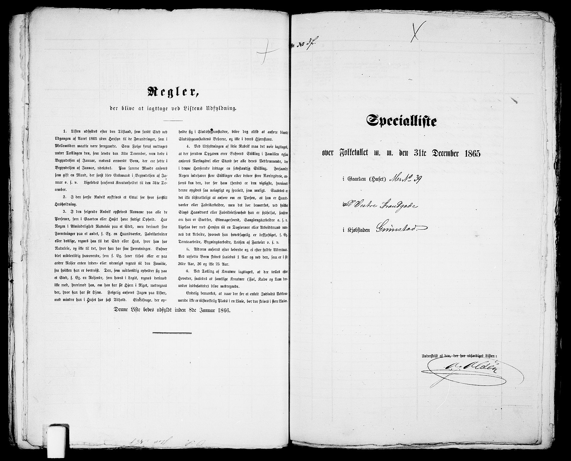 RA, 1865 census for Fjære/Grimstad, 1865, p. 80